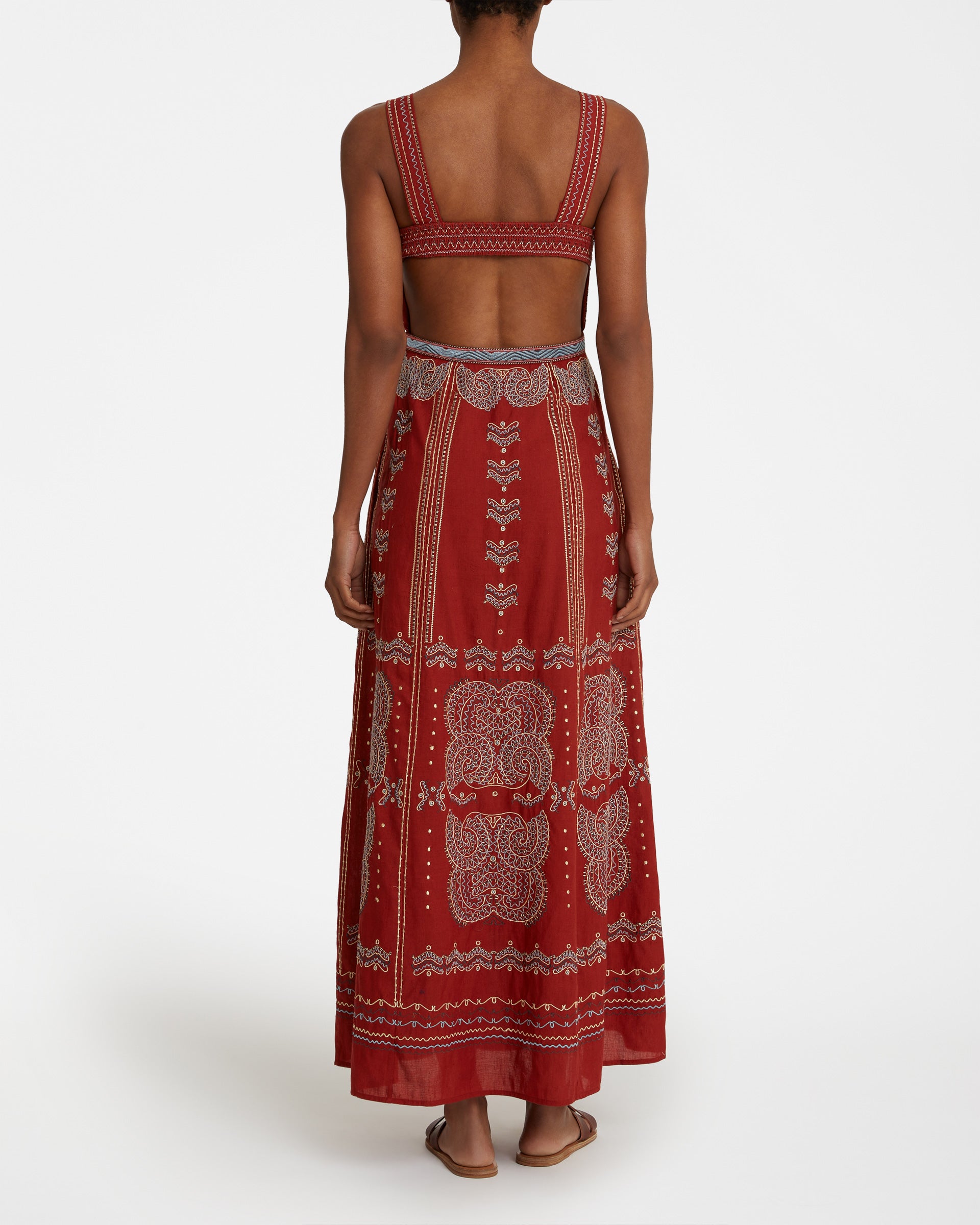 Azzurra Dress with Karabuk Embroidery