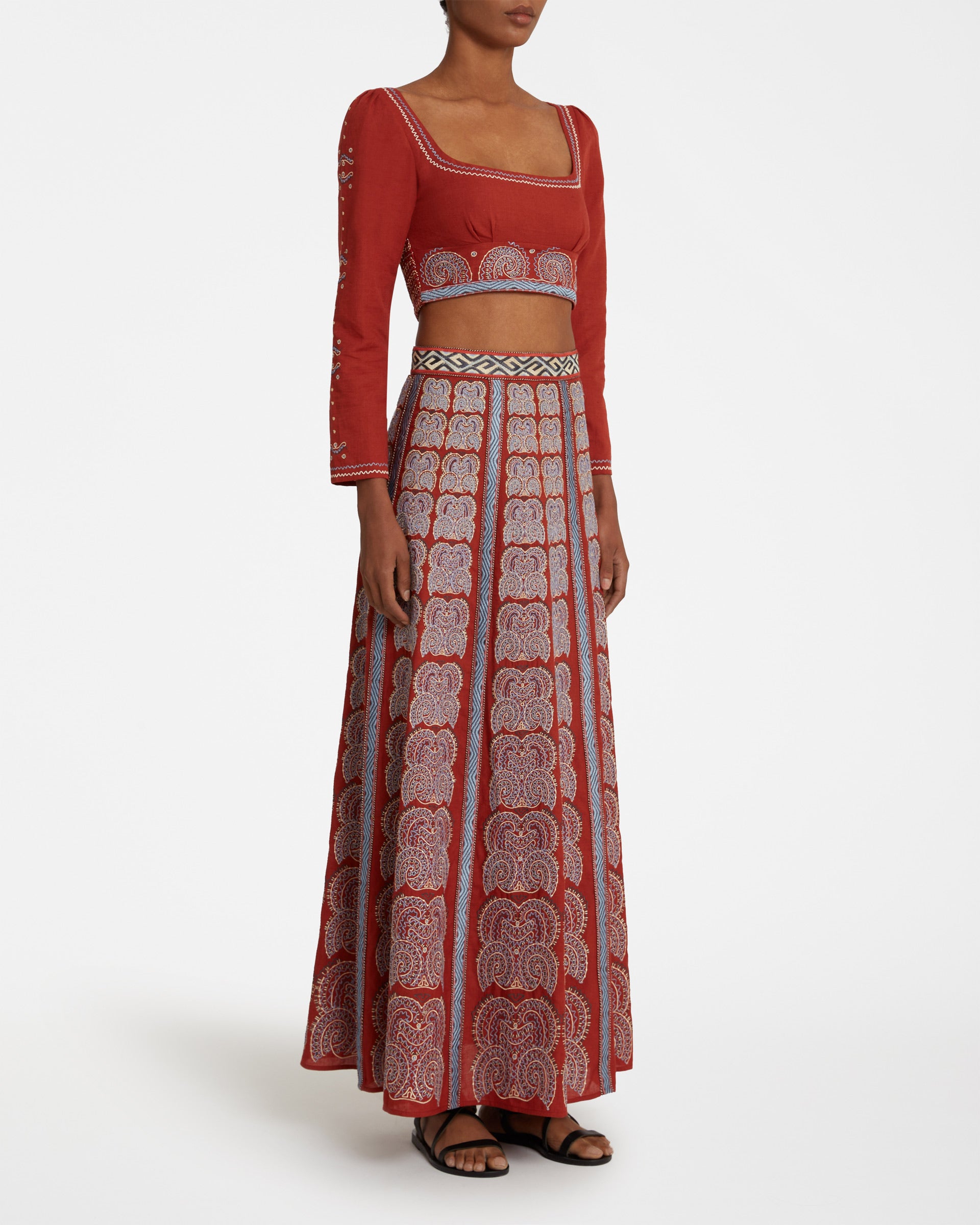 Camille Skirt With Karabuk Embroidery