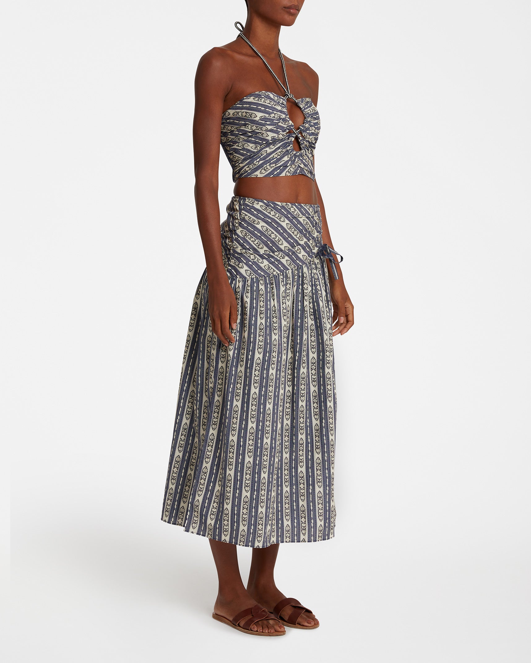 Verina Skirt in Marble Flowers Print