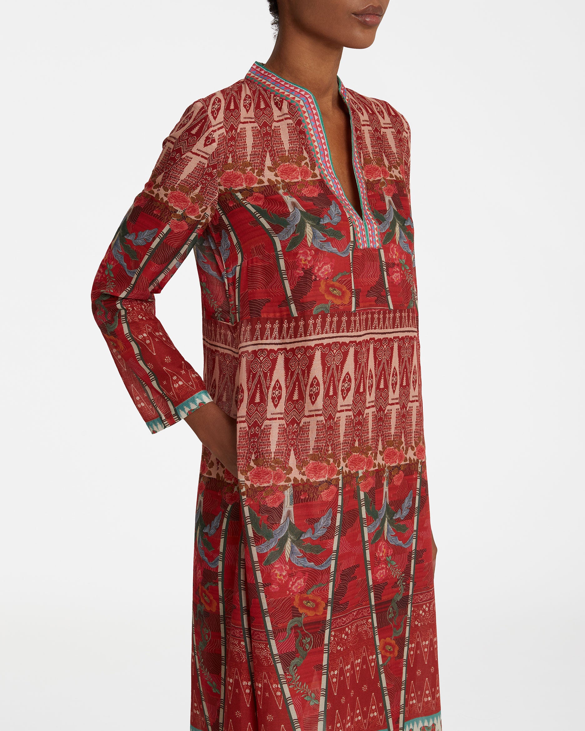 Giada Caftan in Saladin Print