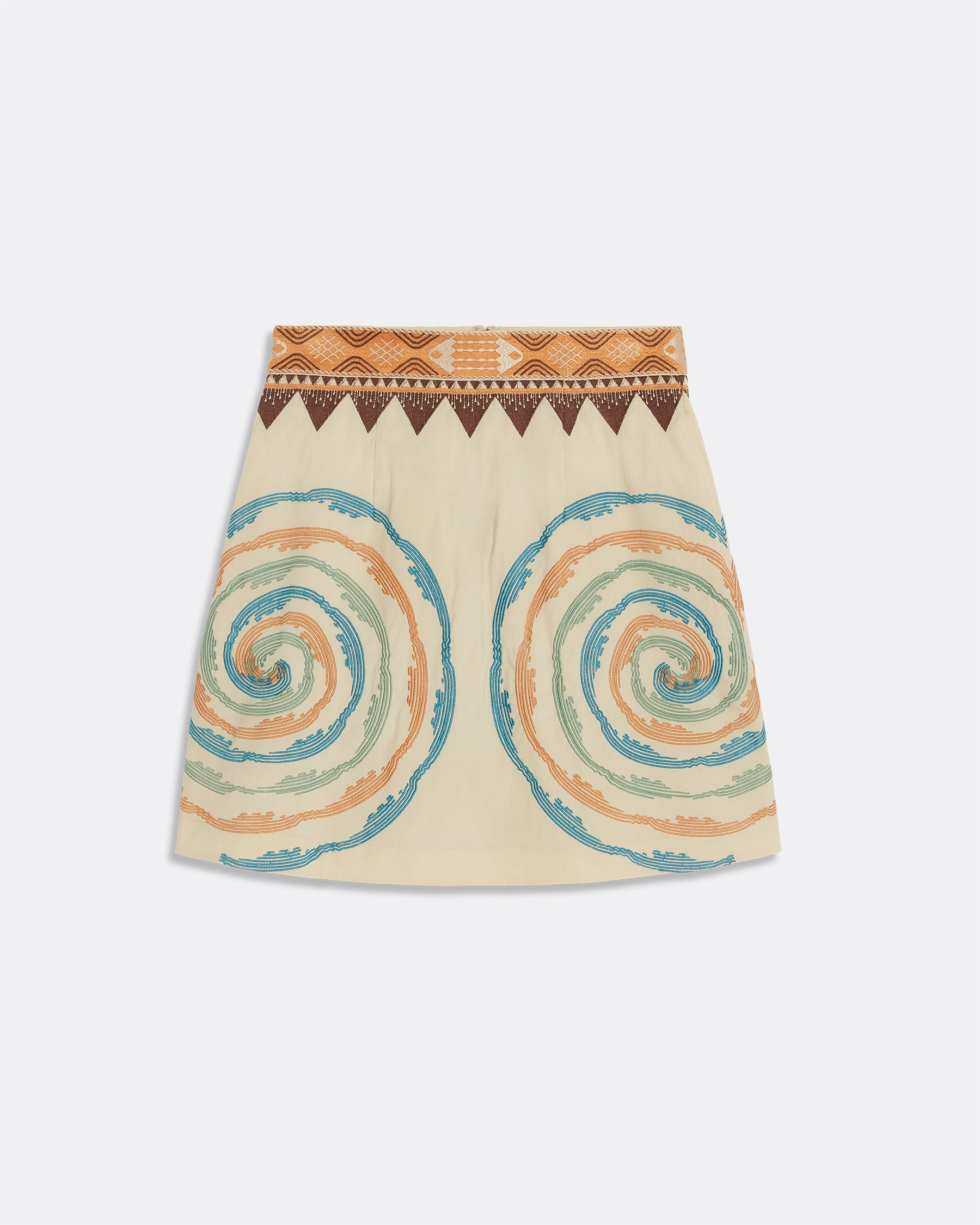 Giuliana Mini-skirt with Sacred Bulls Embroidery