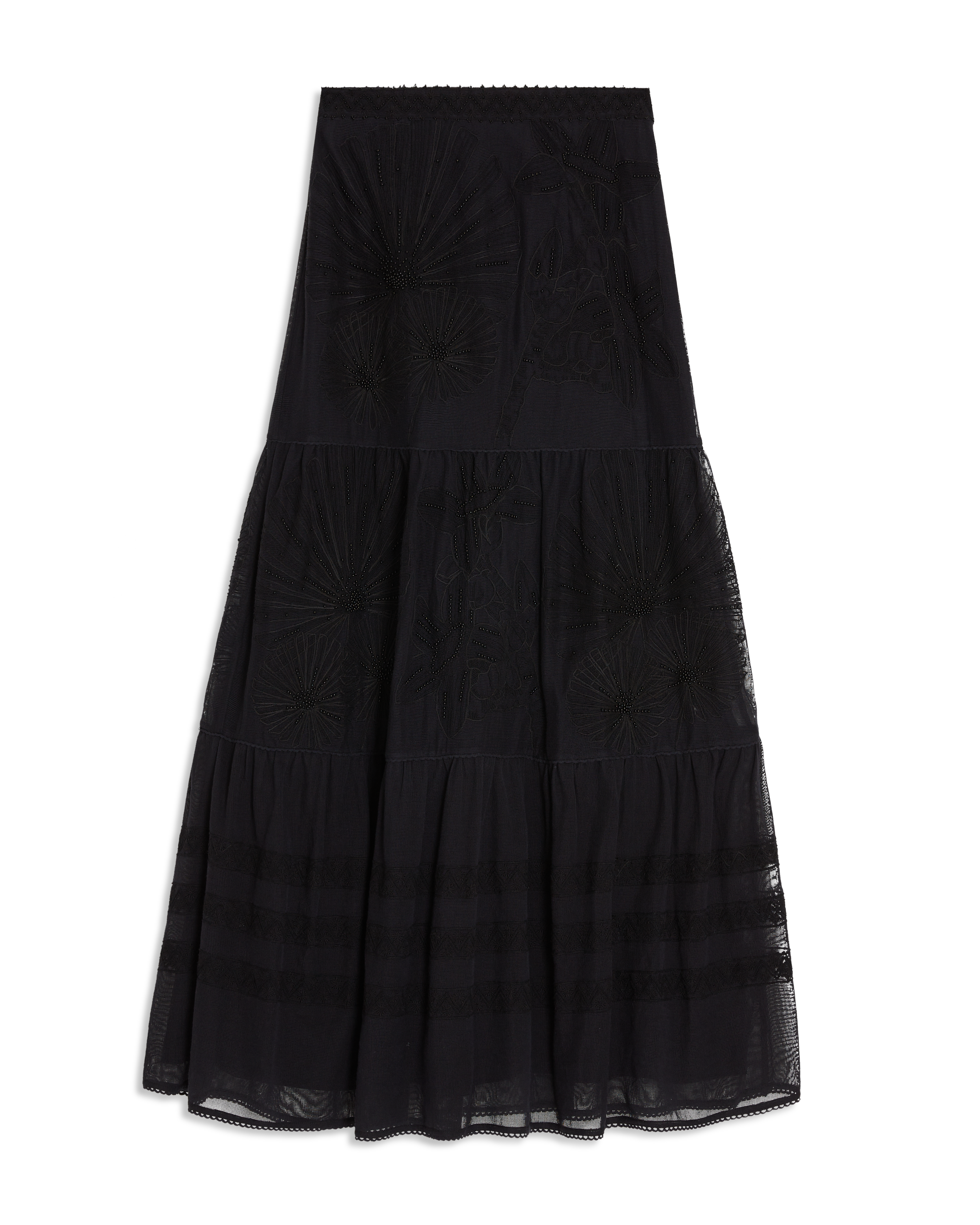 Elda Skirt With Flower Net Embroidery