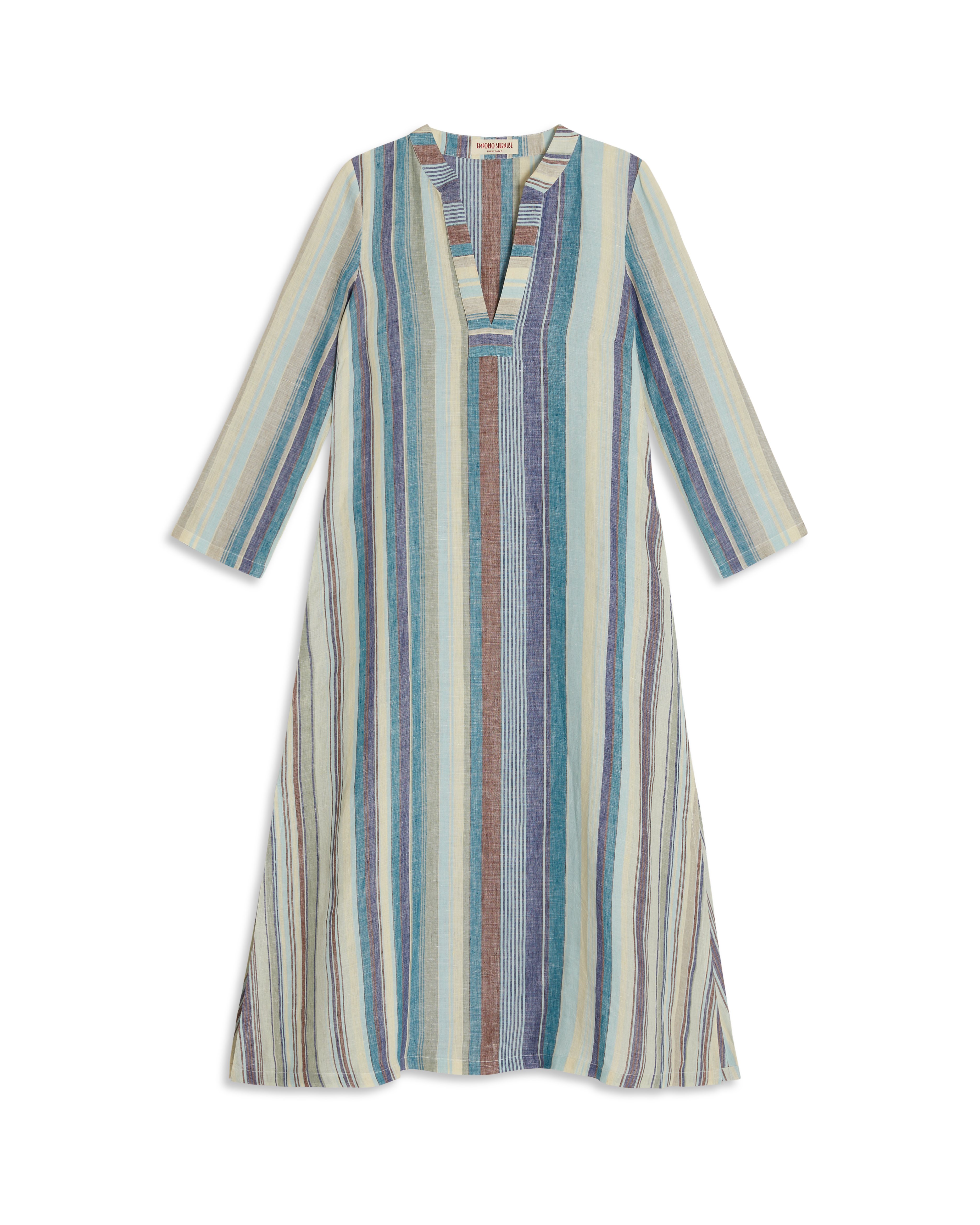 Giada Caftan In Rainbow Stripes