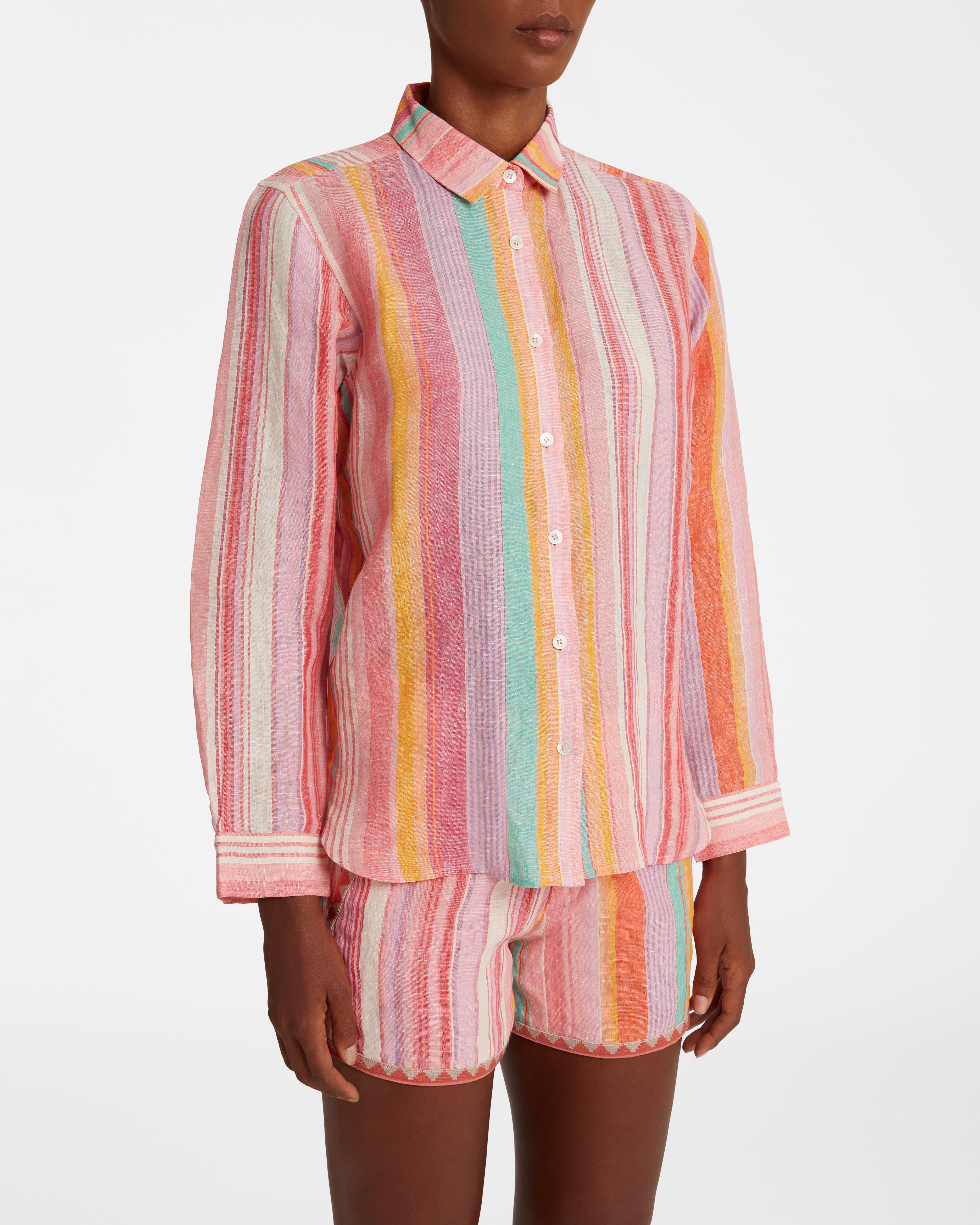 Mina Shirt In Rainbow Stripes