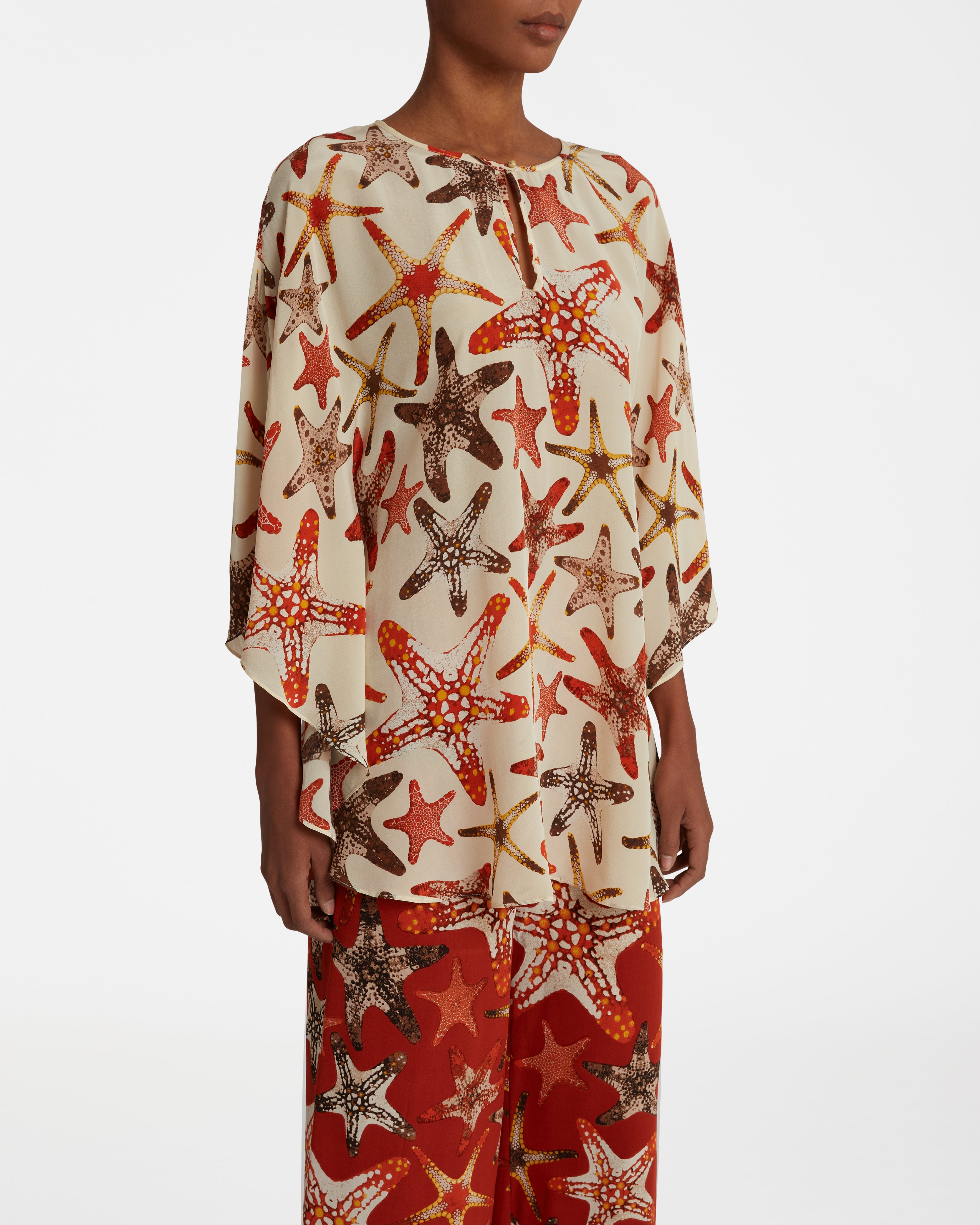 Himare Poncho In Starfish Print