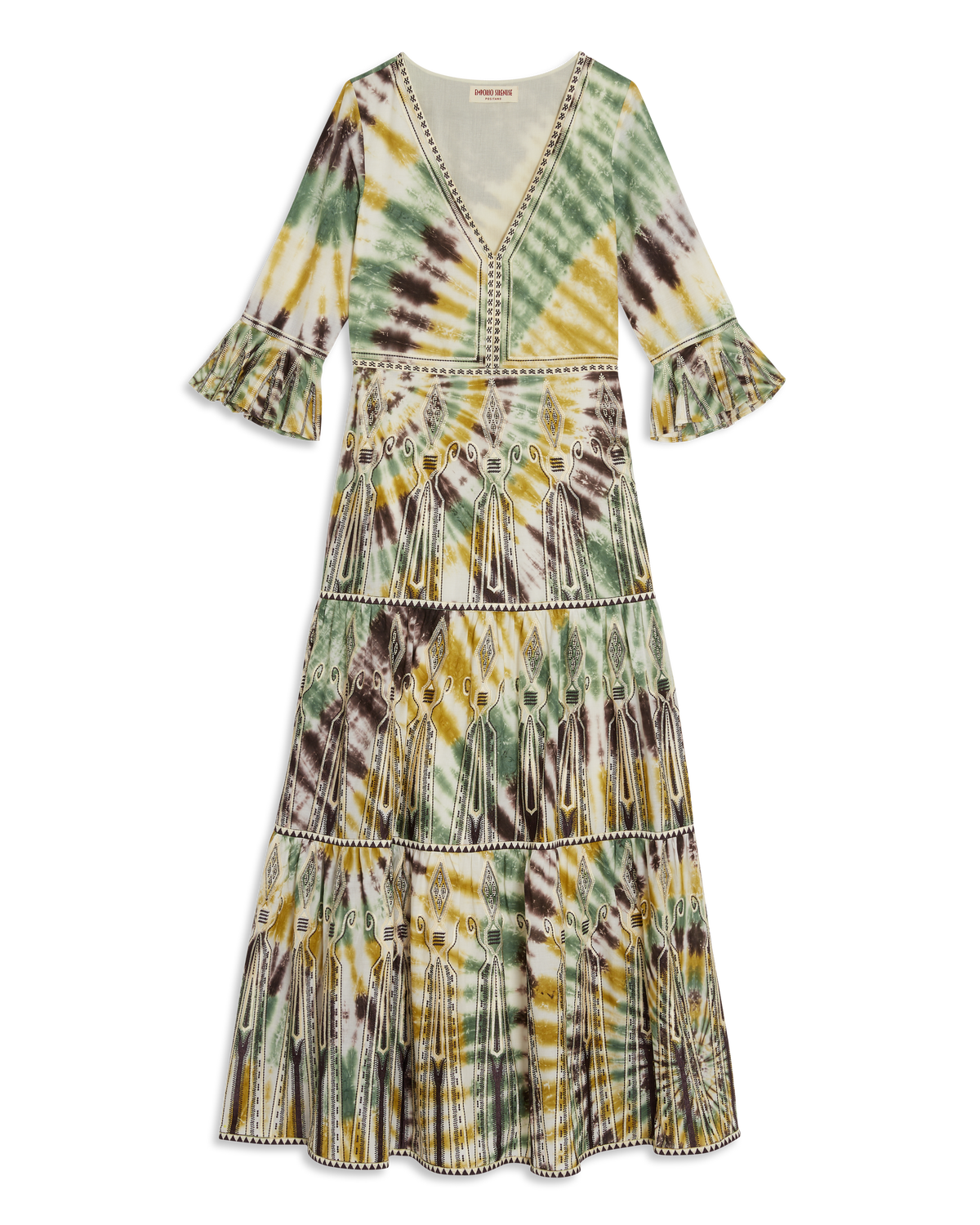 Bella Dress With Tie Dye Embroidery