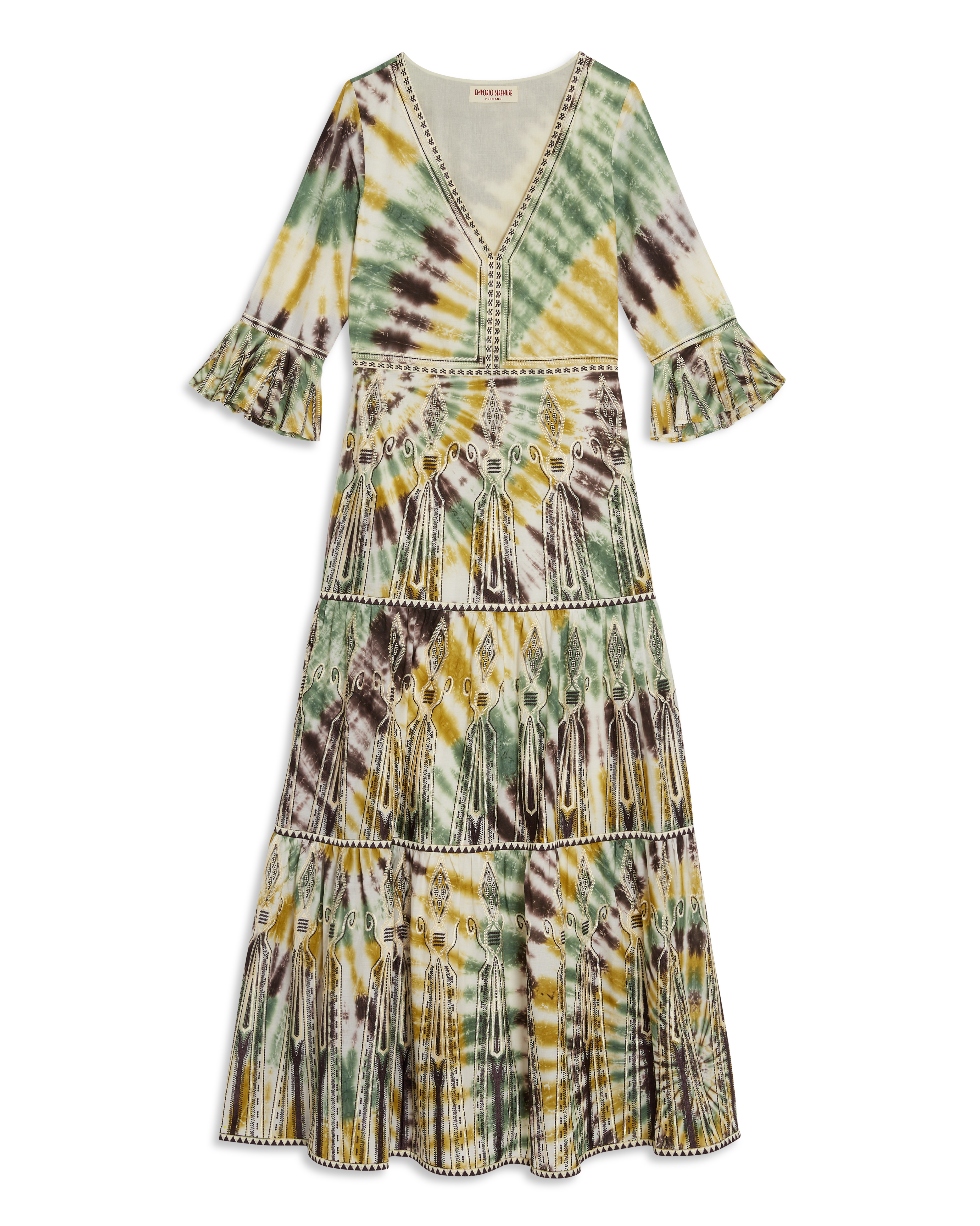 Bella Dress With Tie Dye Embroidery