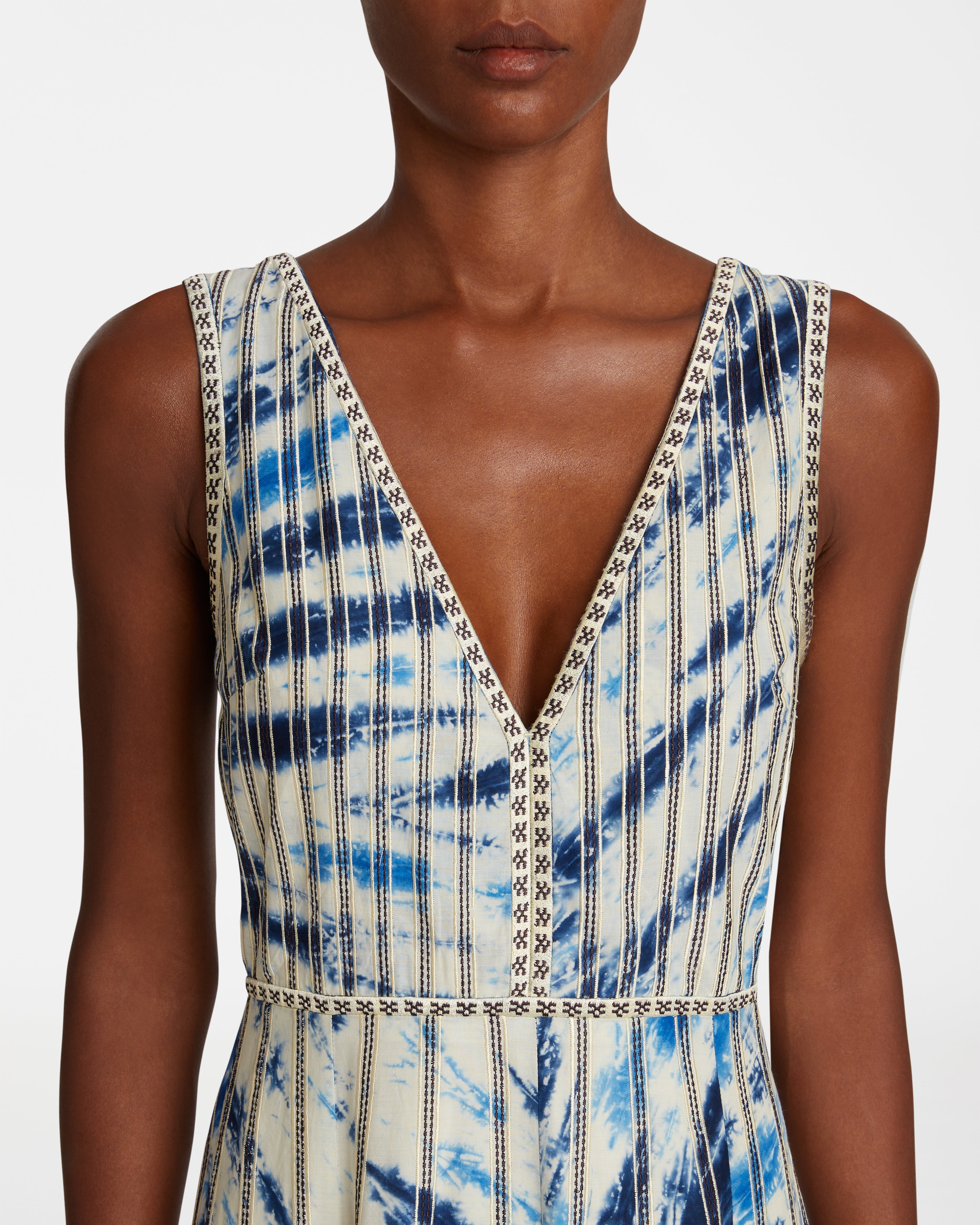 Nellie Dress With Tie Dye Embroidery