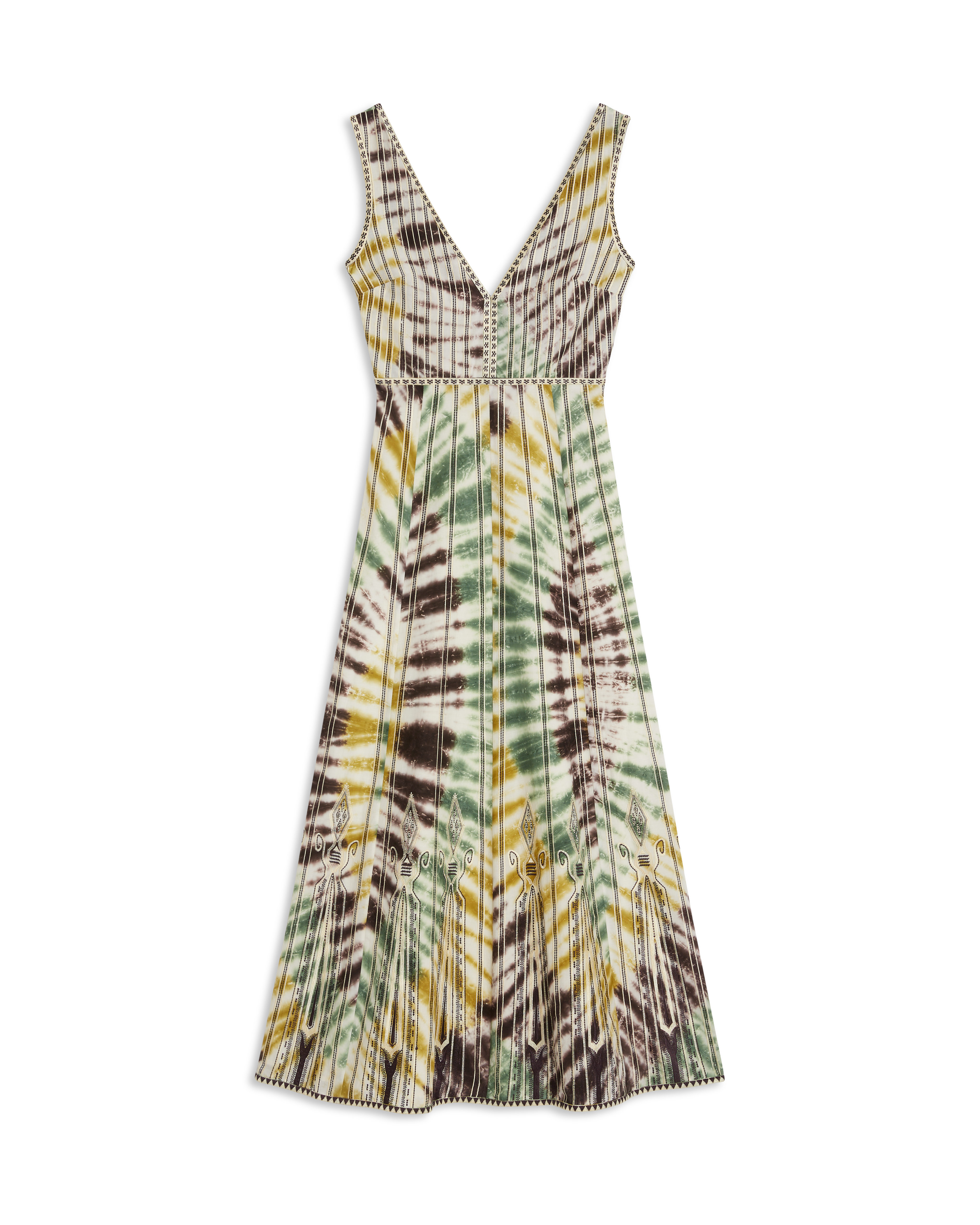 Nellie Dress With Tie Dye Embroidery