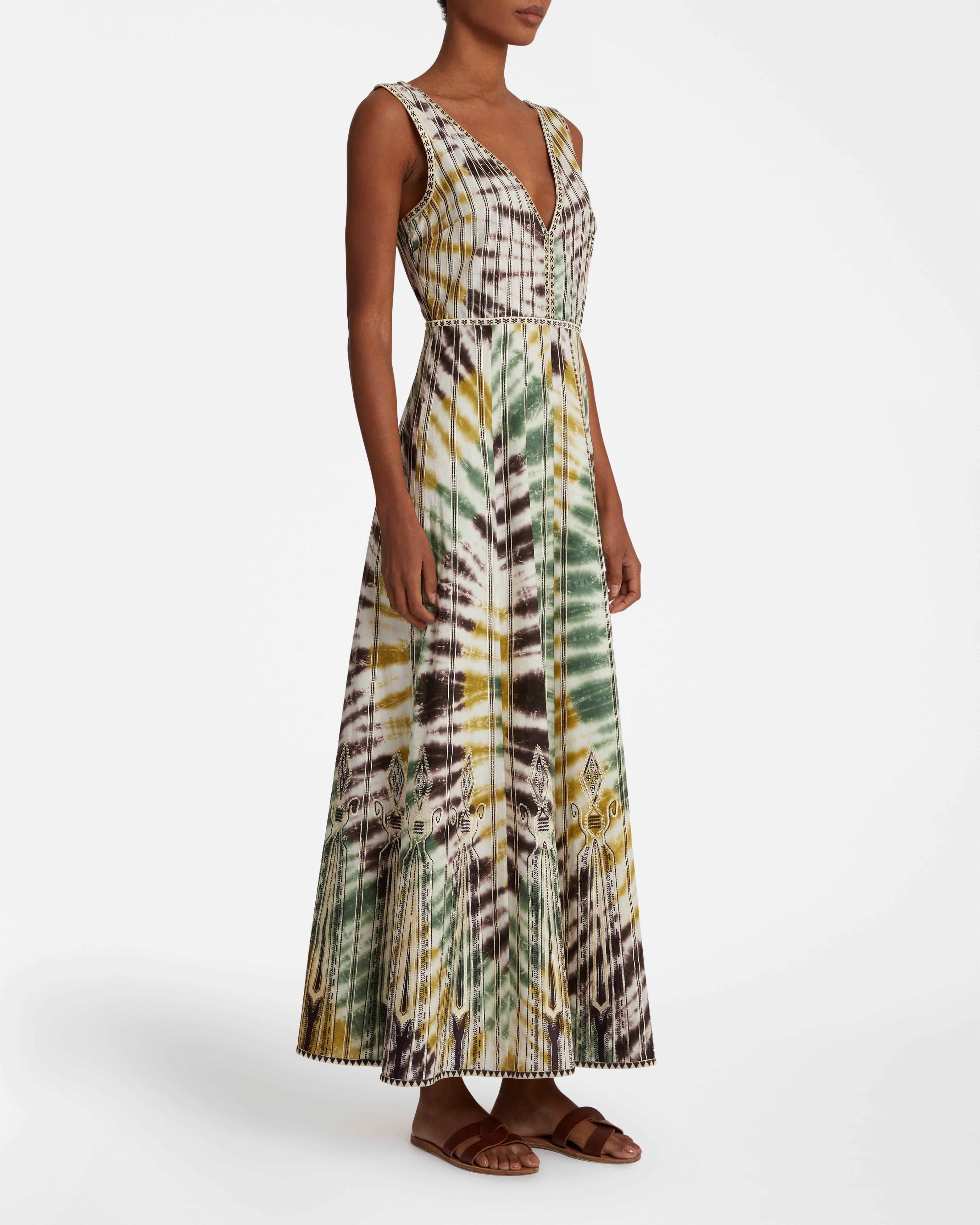 Nellie Dress With Tie Dye Embroidery