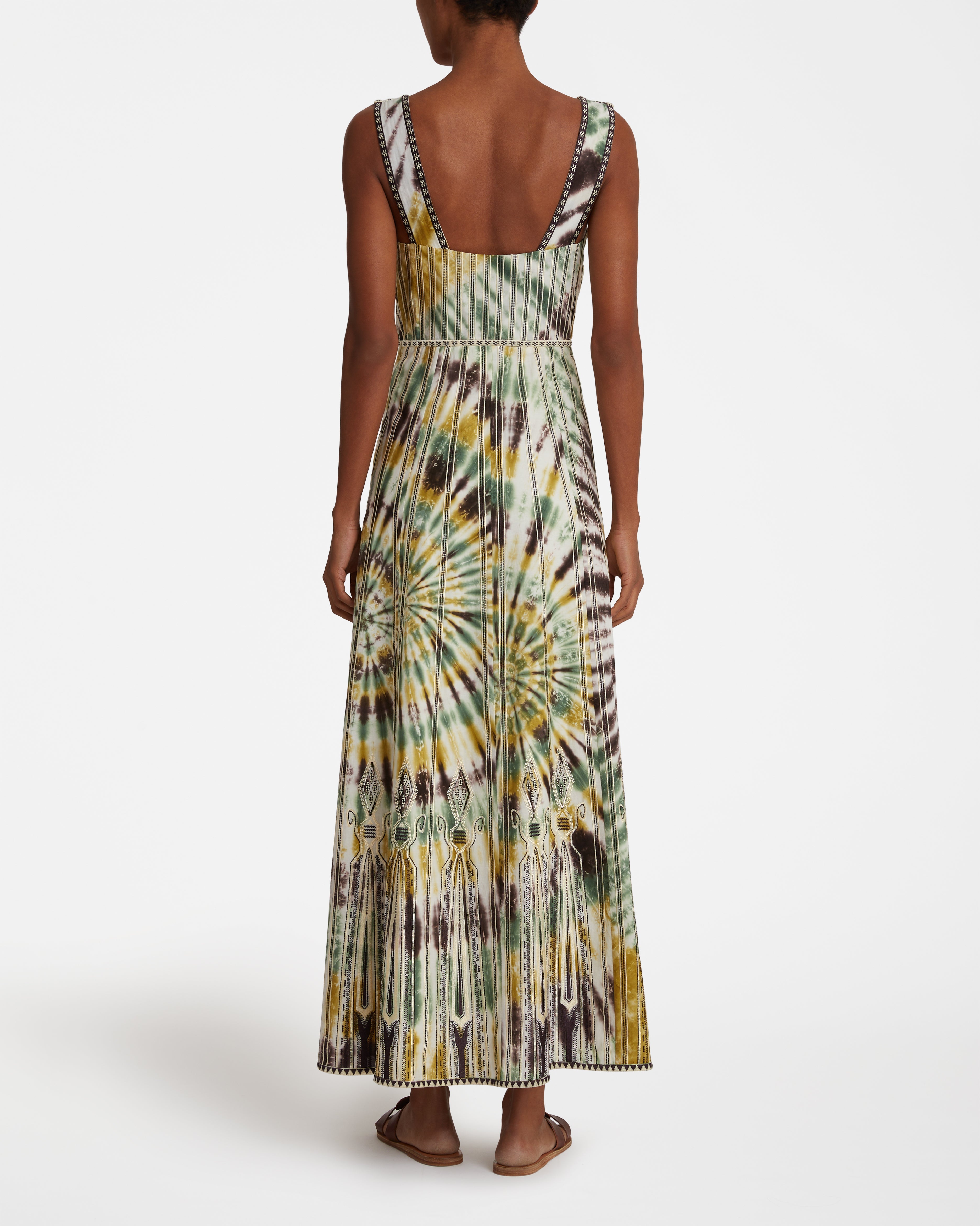 Nellie Dress With Tie Dye Embroidery