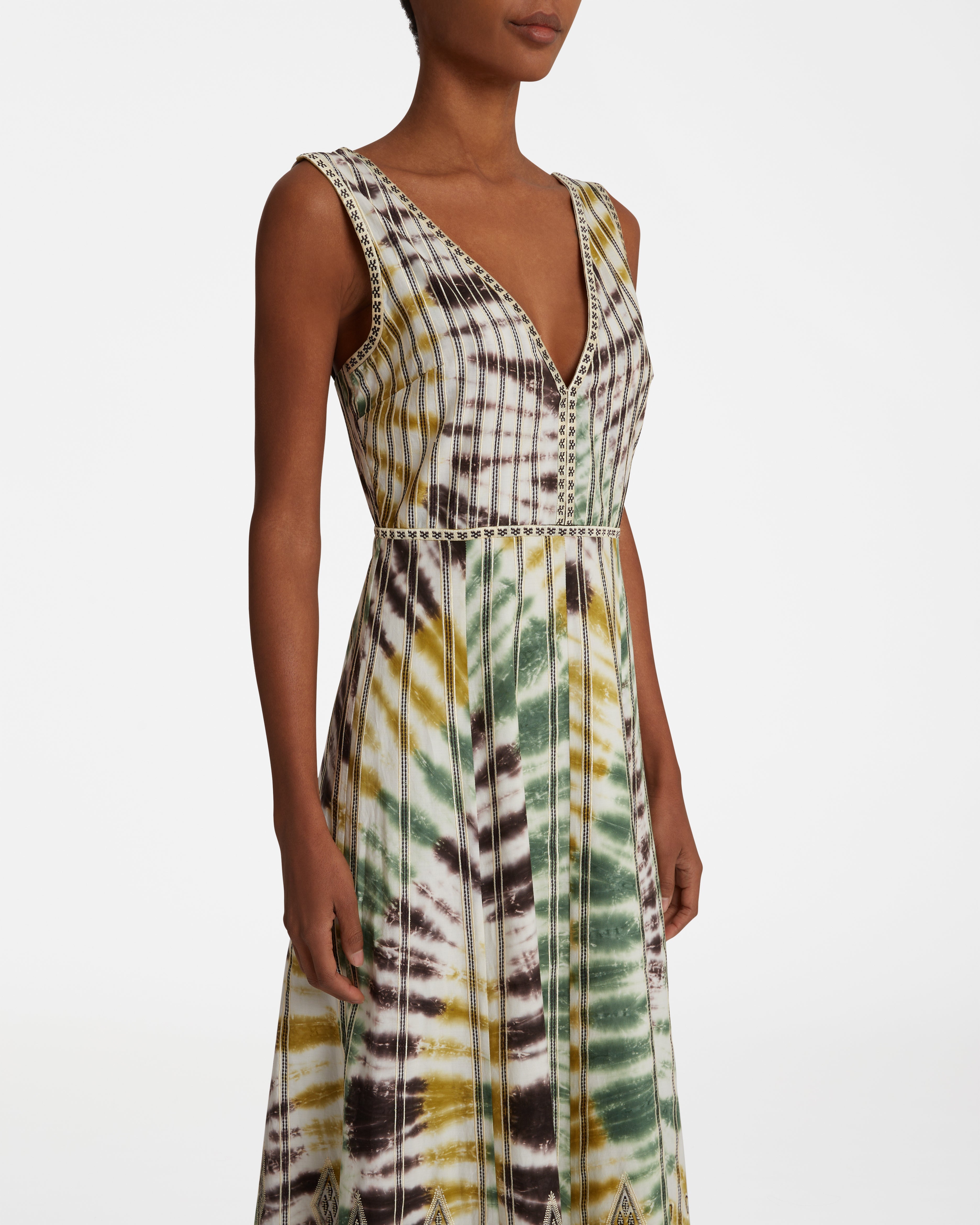 Nellie Dress With Tie Dye Embroidery