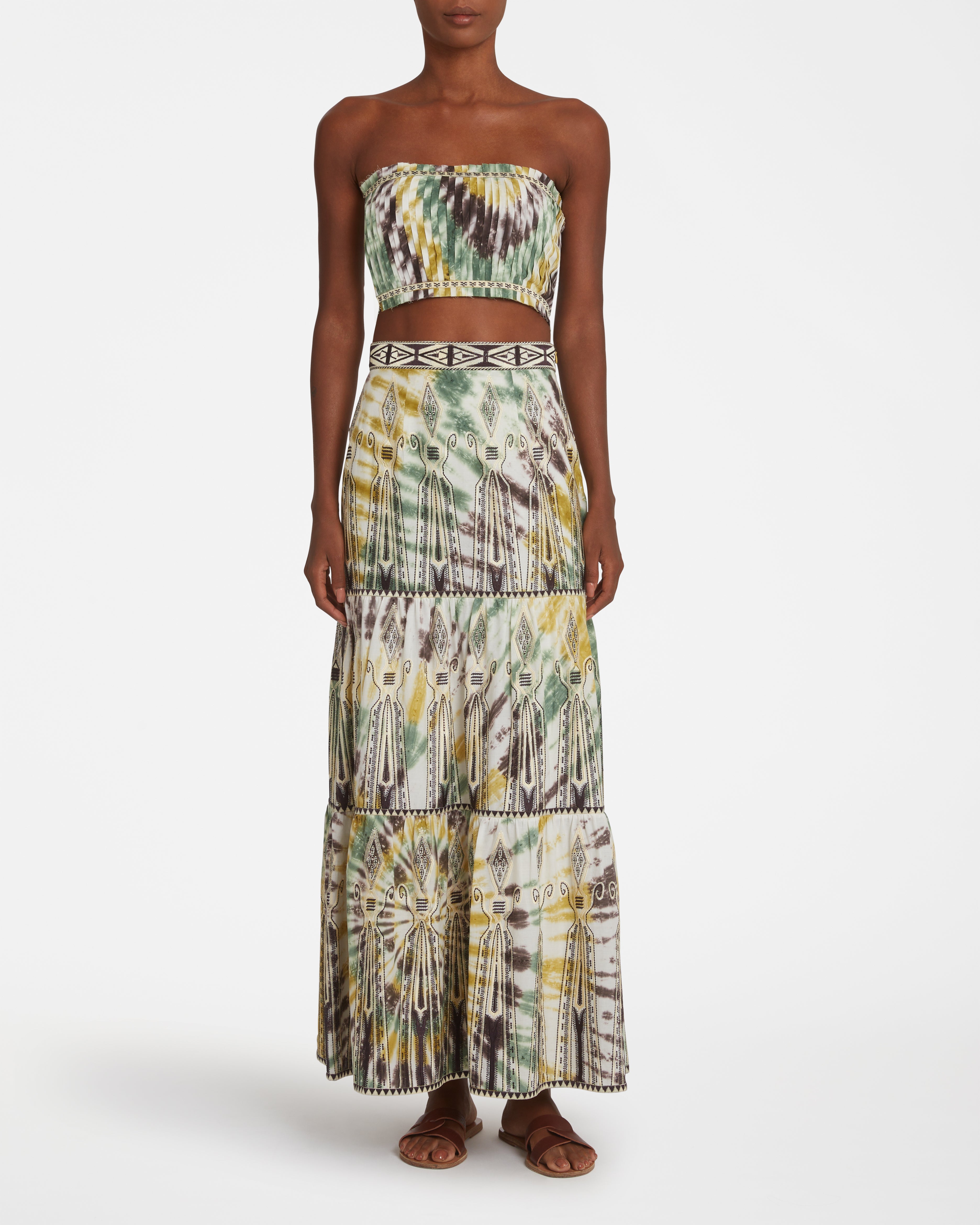 Elda Skirt With Tie Dye Embroidery