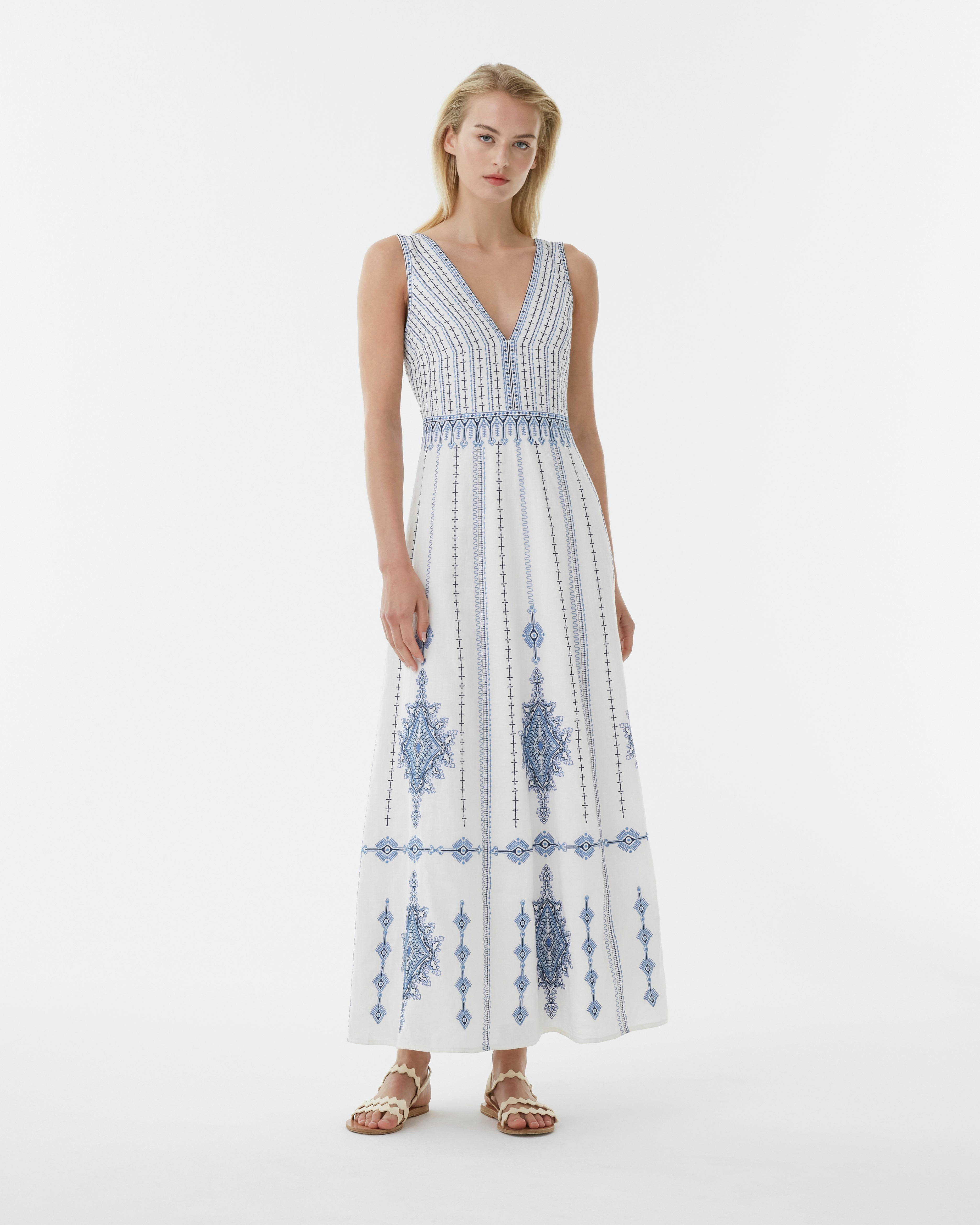 Nellie Dress with Astragal Embroidery