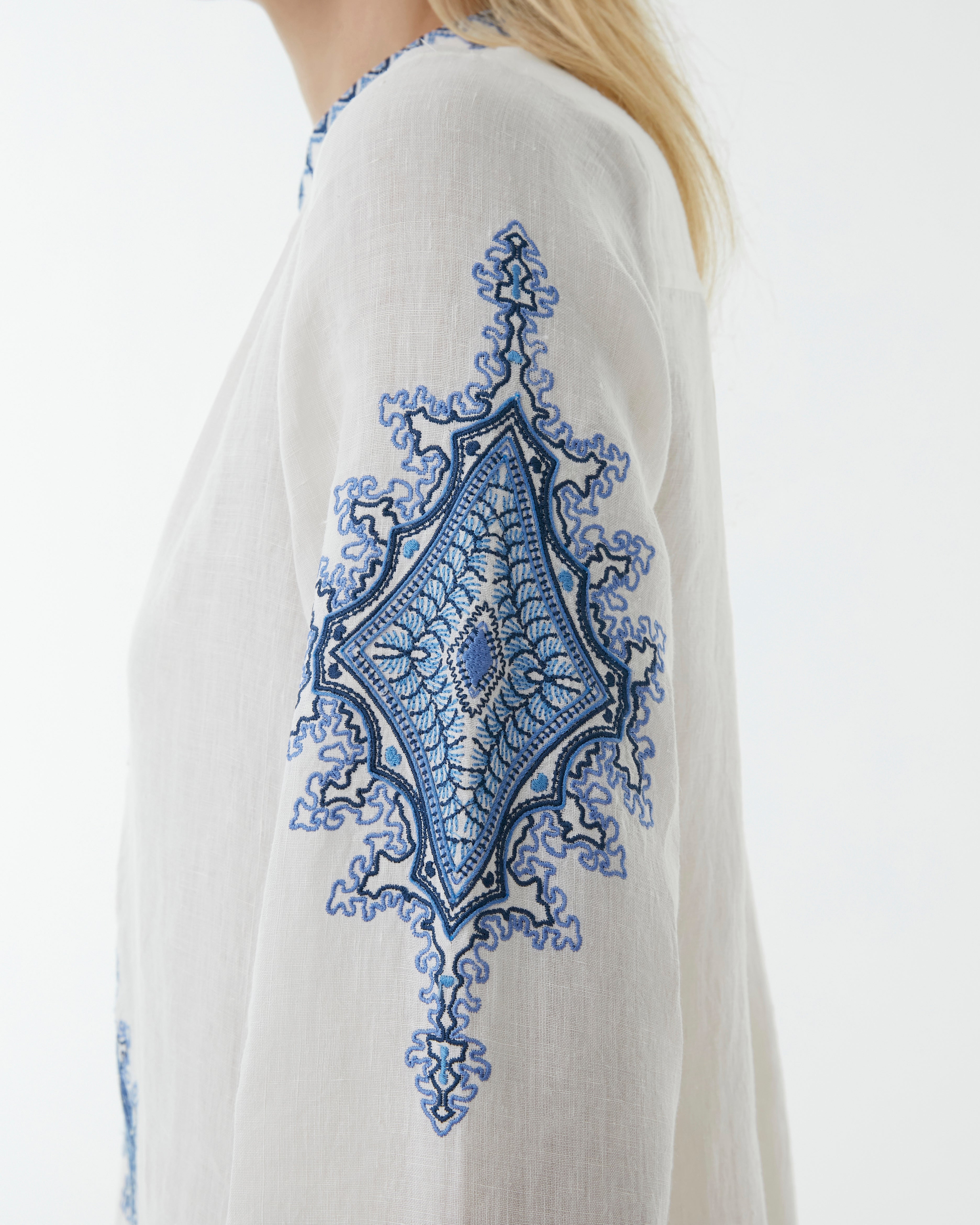 Jenna Caftan with Astragal Embroidery