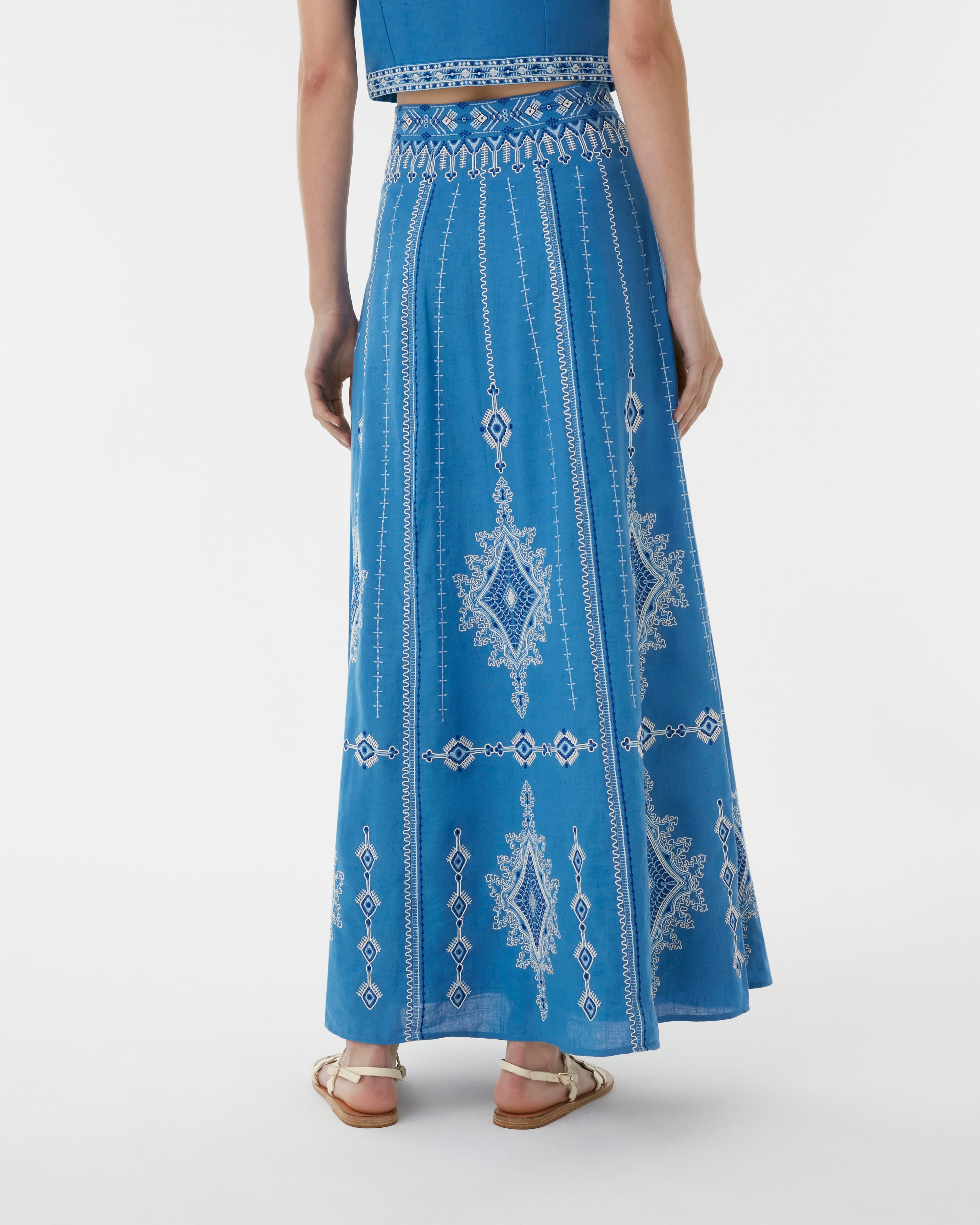 Camille Skirt with Astragal Embroidery