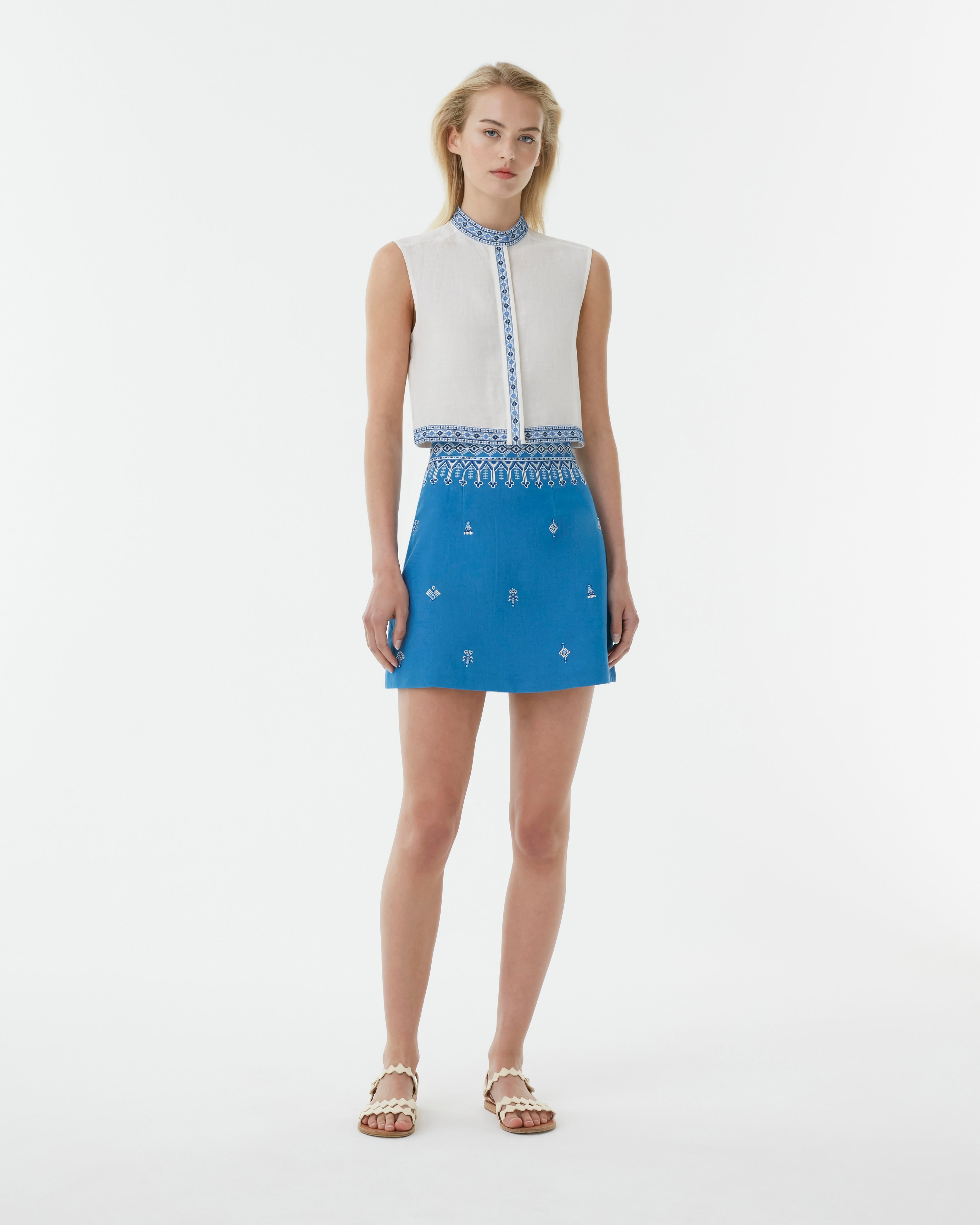 Giuliana Skirt with Astragal Embroidery