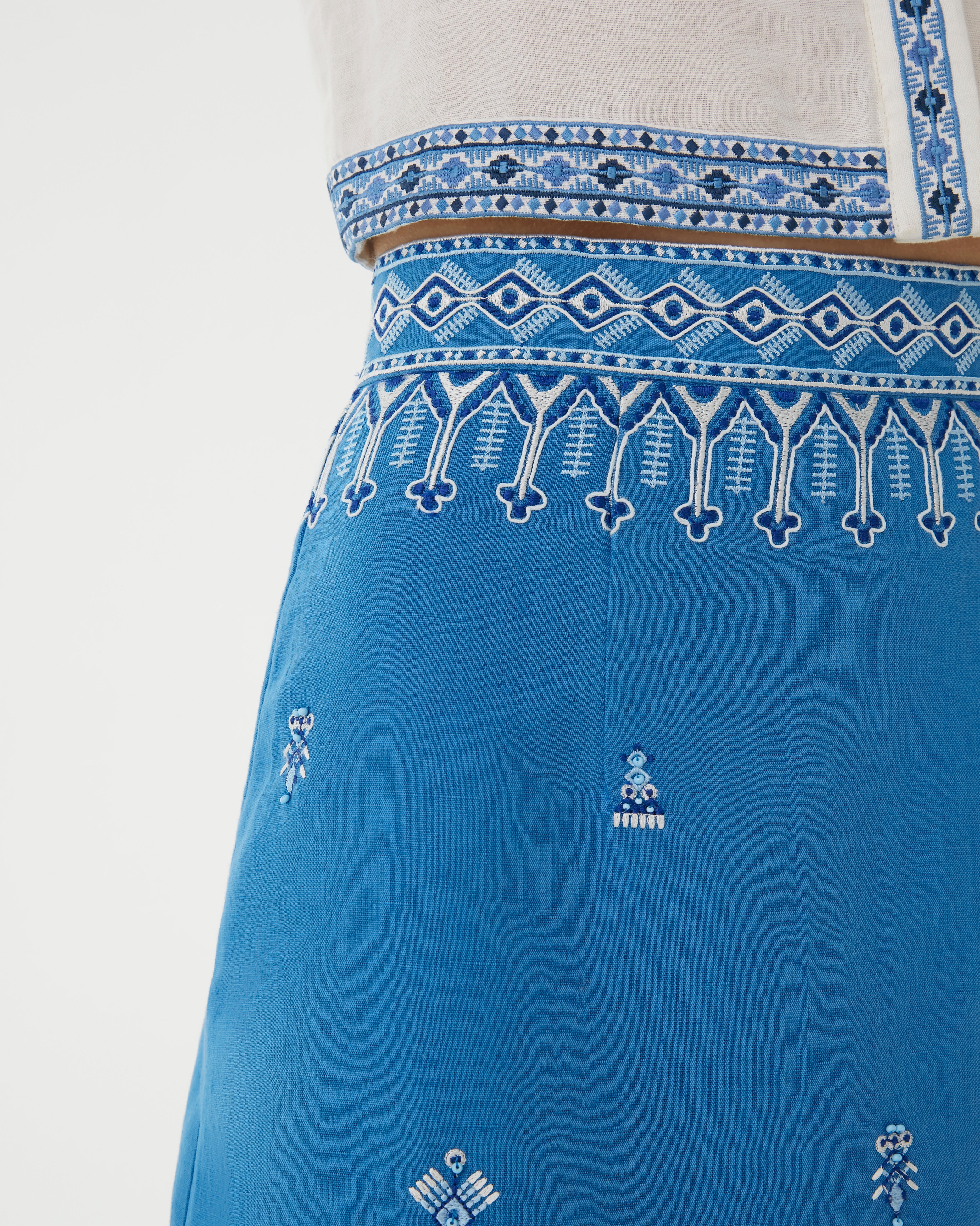 Giuliana Skirt with Astragal Embroidery