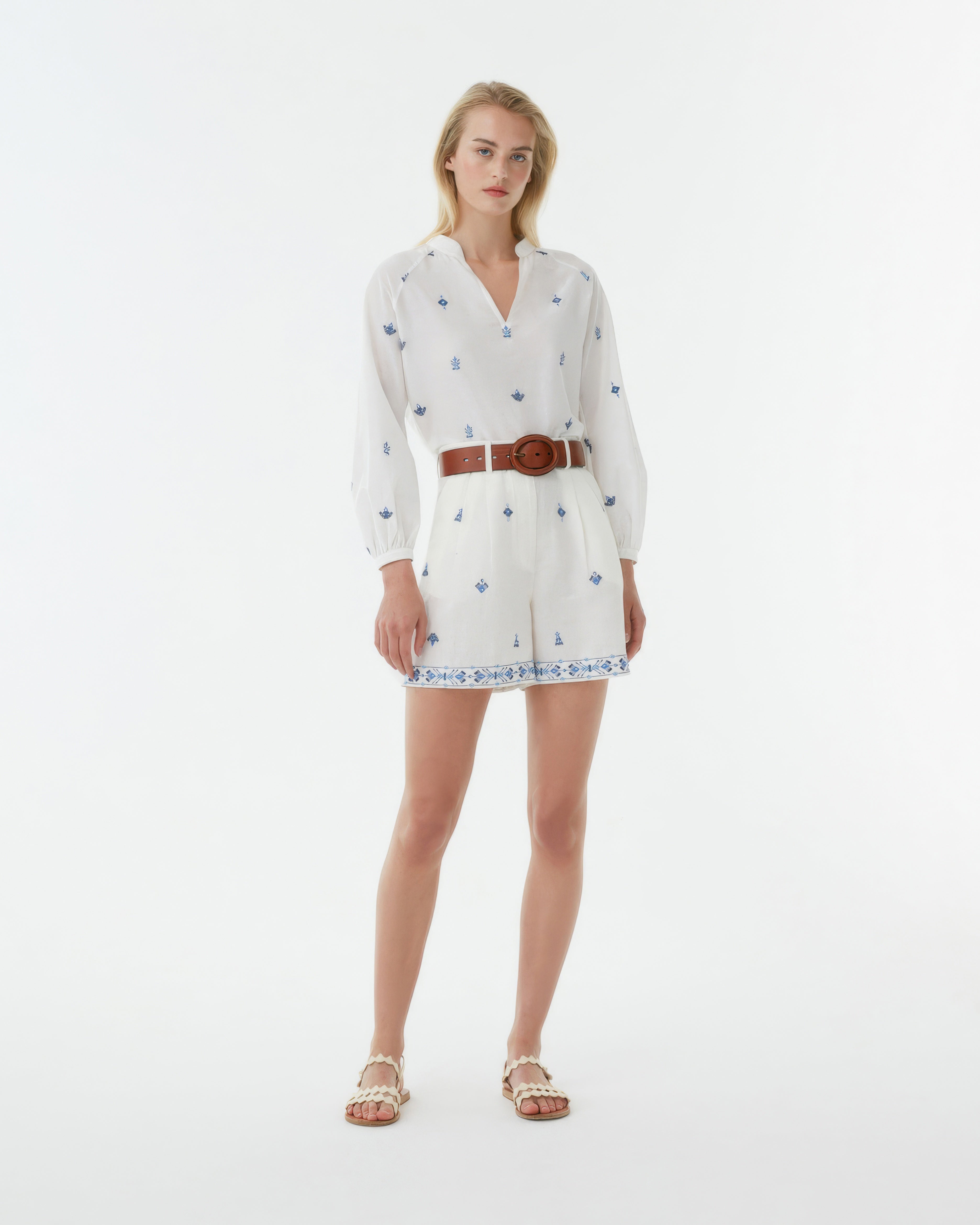 Ilizia Shirt With Astragal  Embroidery