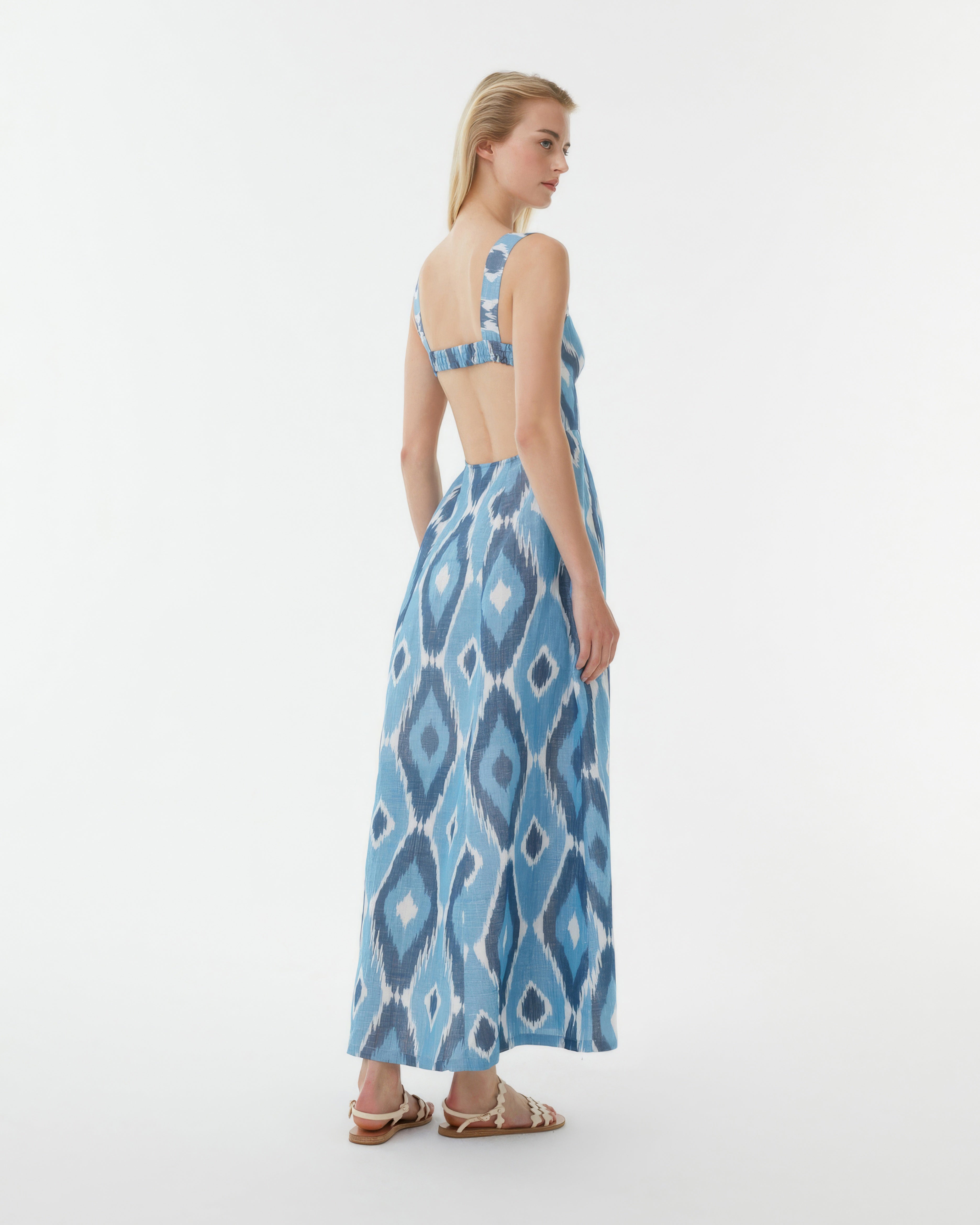 Azzurra Dress in Diamond Ikat