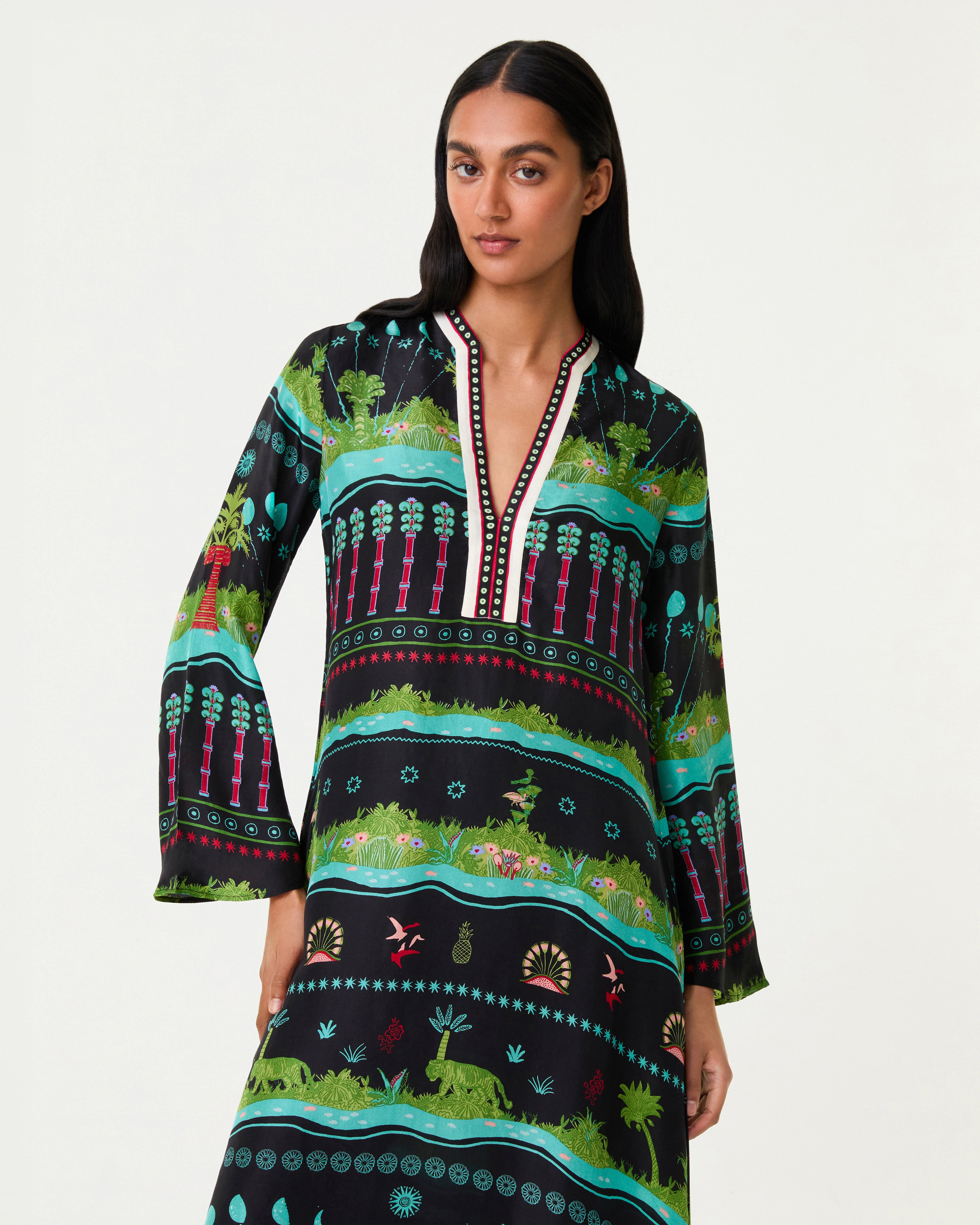 Jenna Caftan in Eden Print