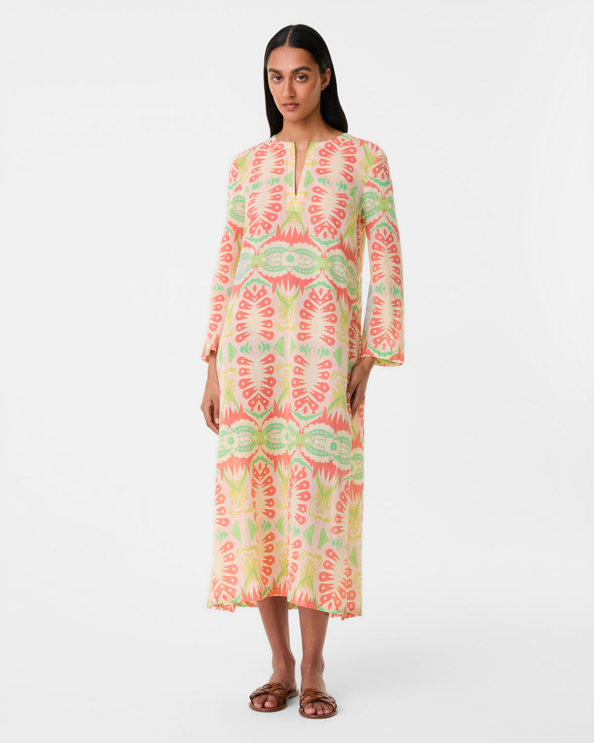 Giada Caftan in Fishtail Print