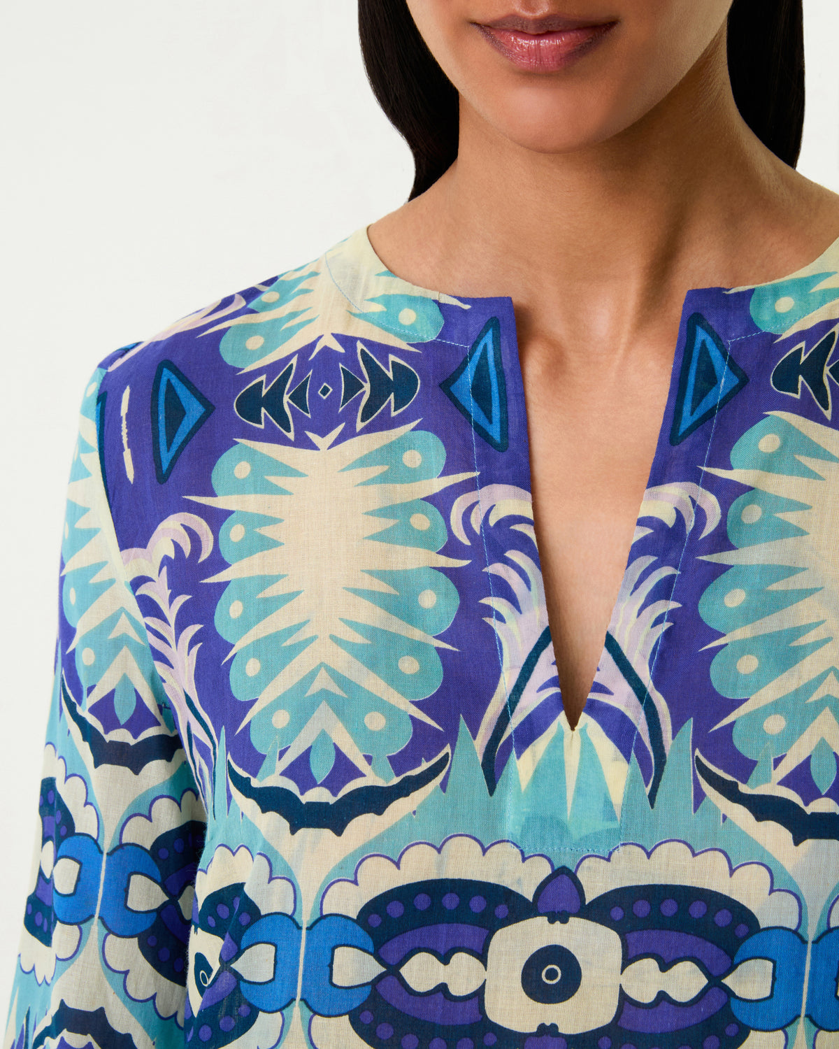 Giada Caftan in Fishtail Print