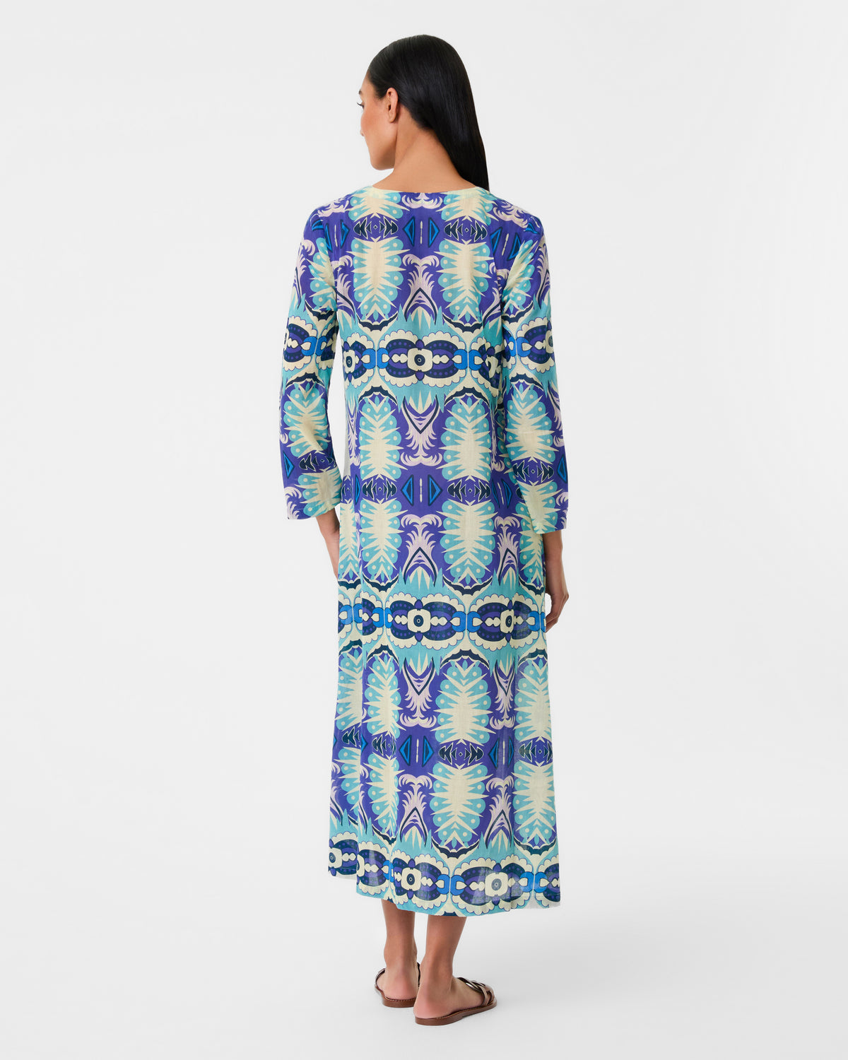 Giada Caftan in Fishtail Print