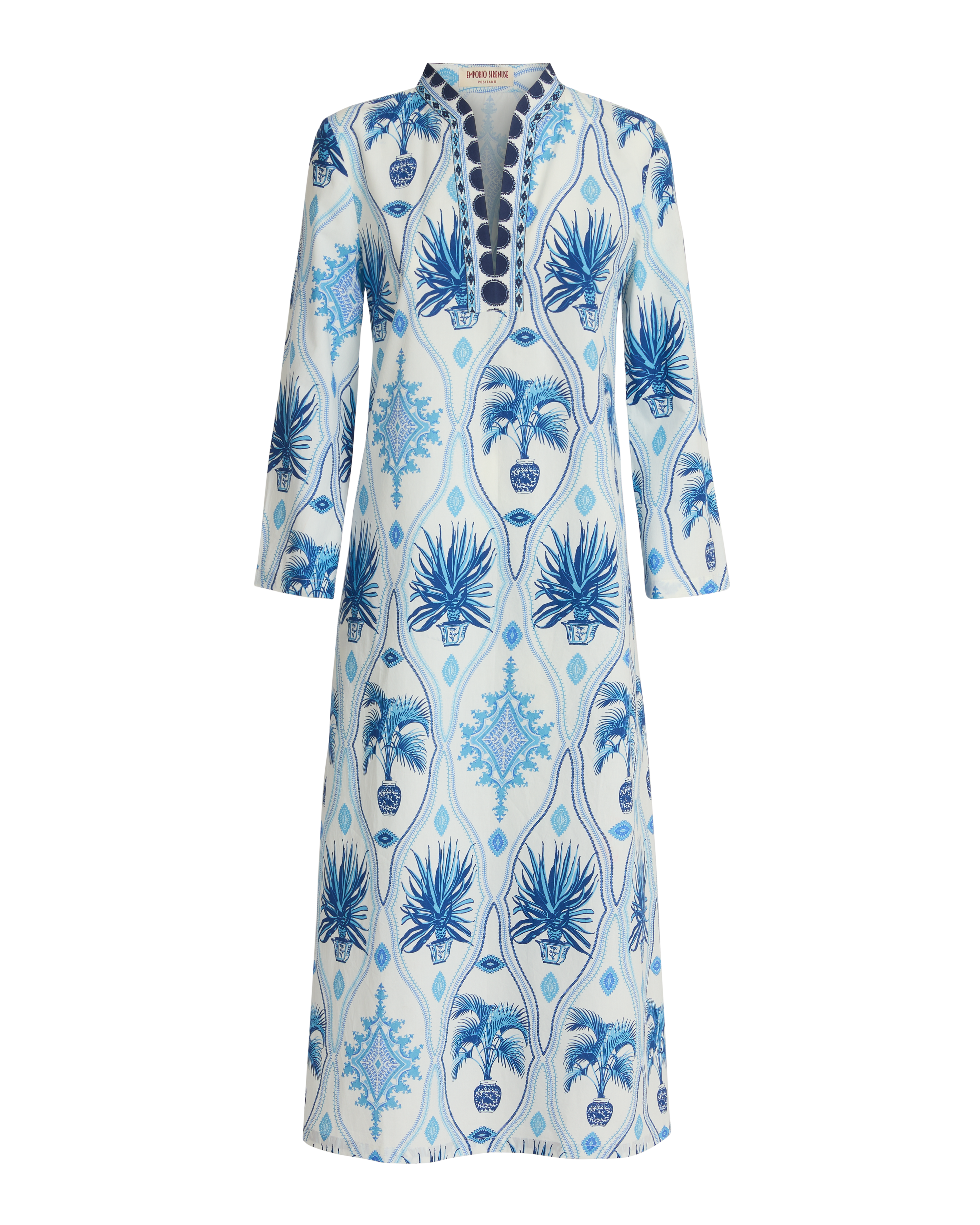 Giada Caftan in Garden Mesh Cotton Poplin