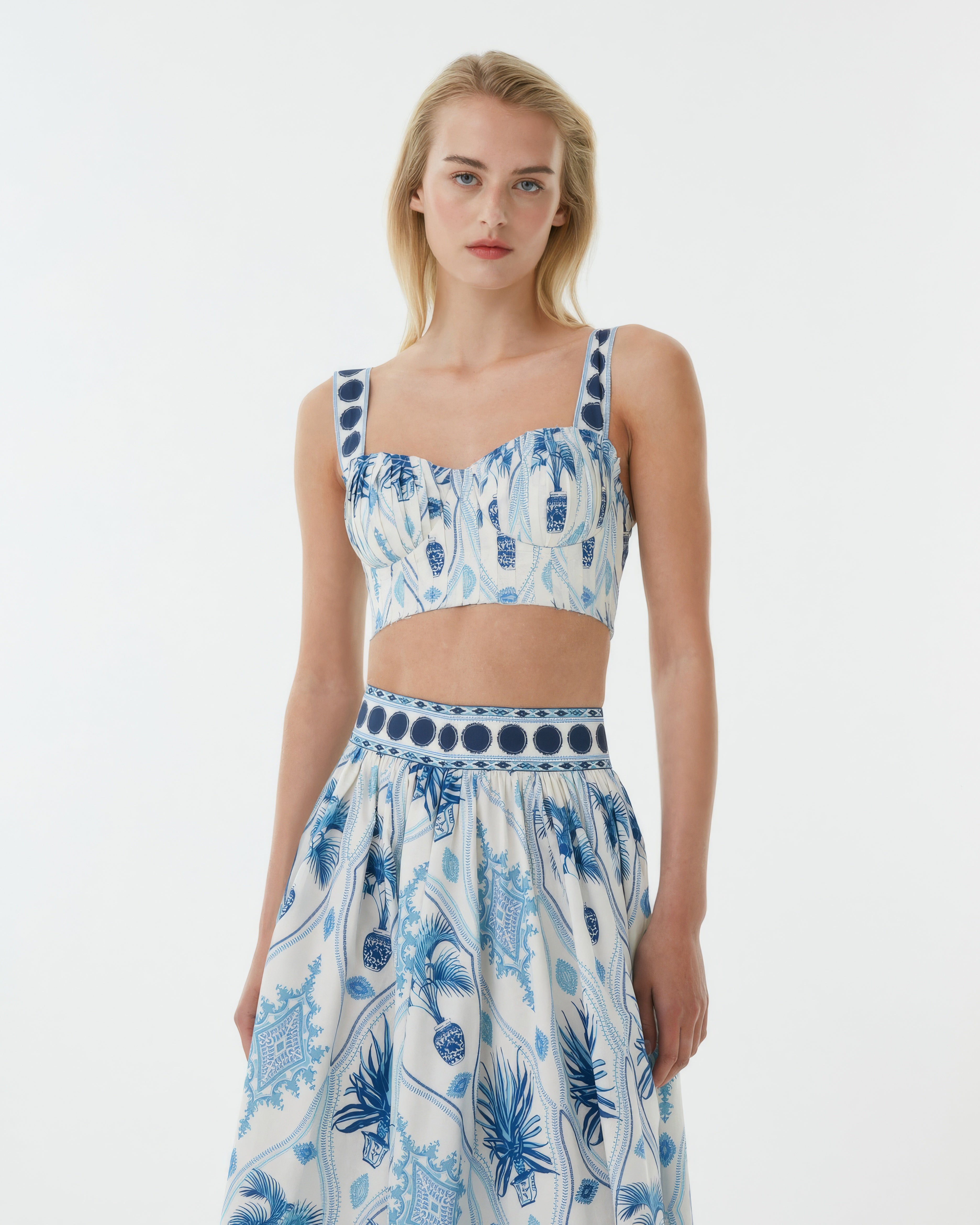 Dalia Top in Garden Mesh Print