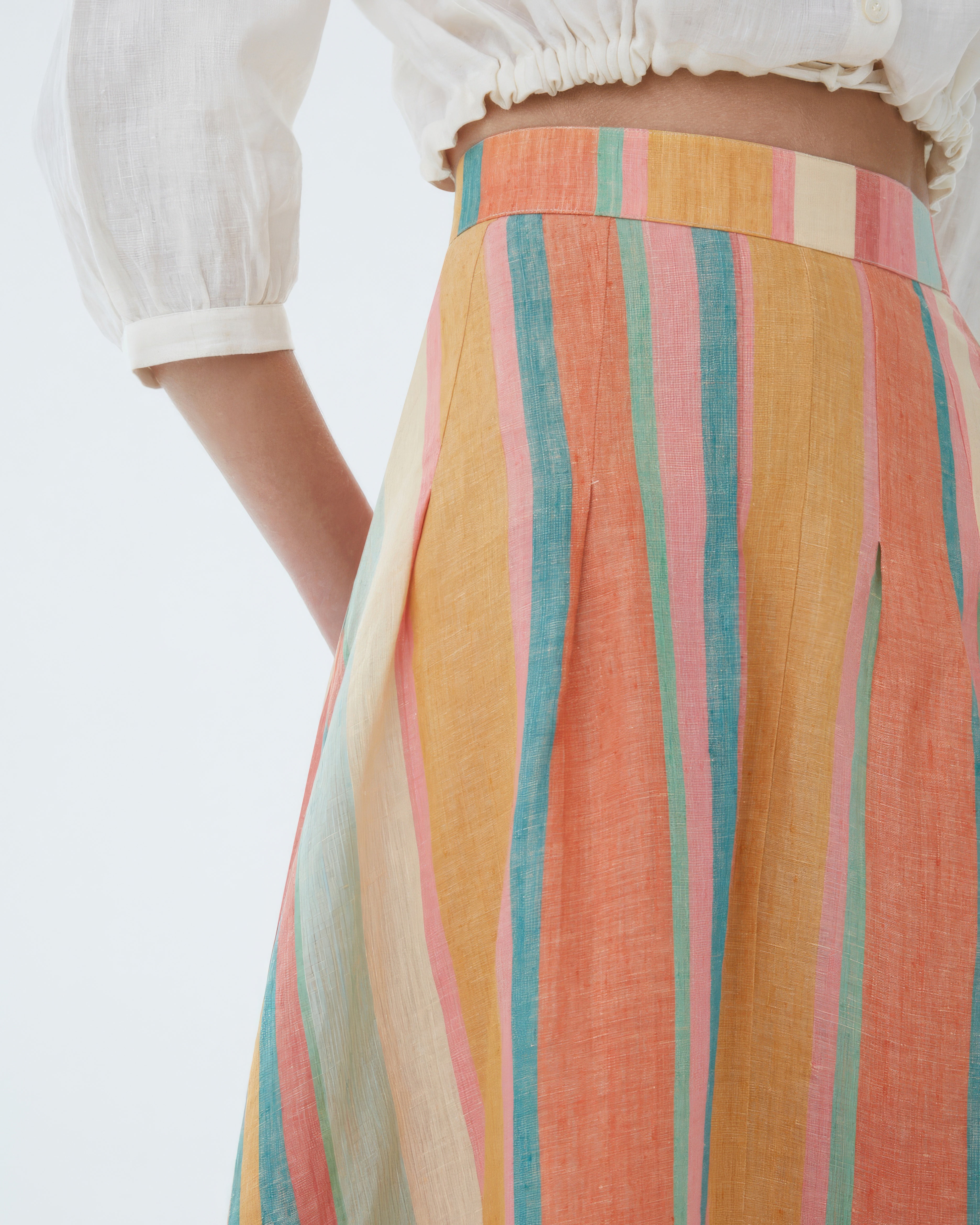 Amelianna Skirt in Rainbow Stripes