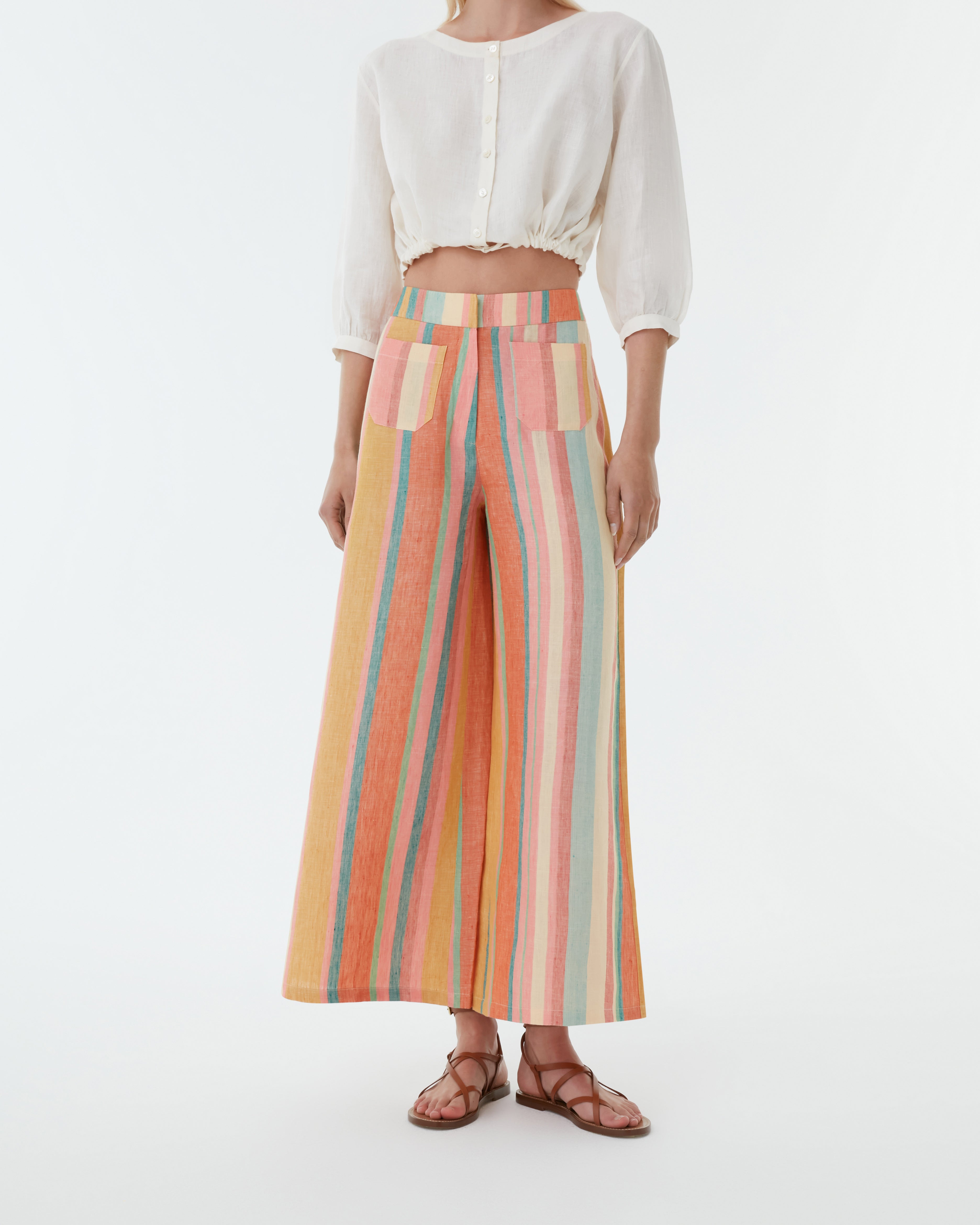 Adele Trousers in Rainbow Stripes