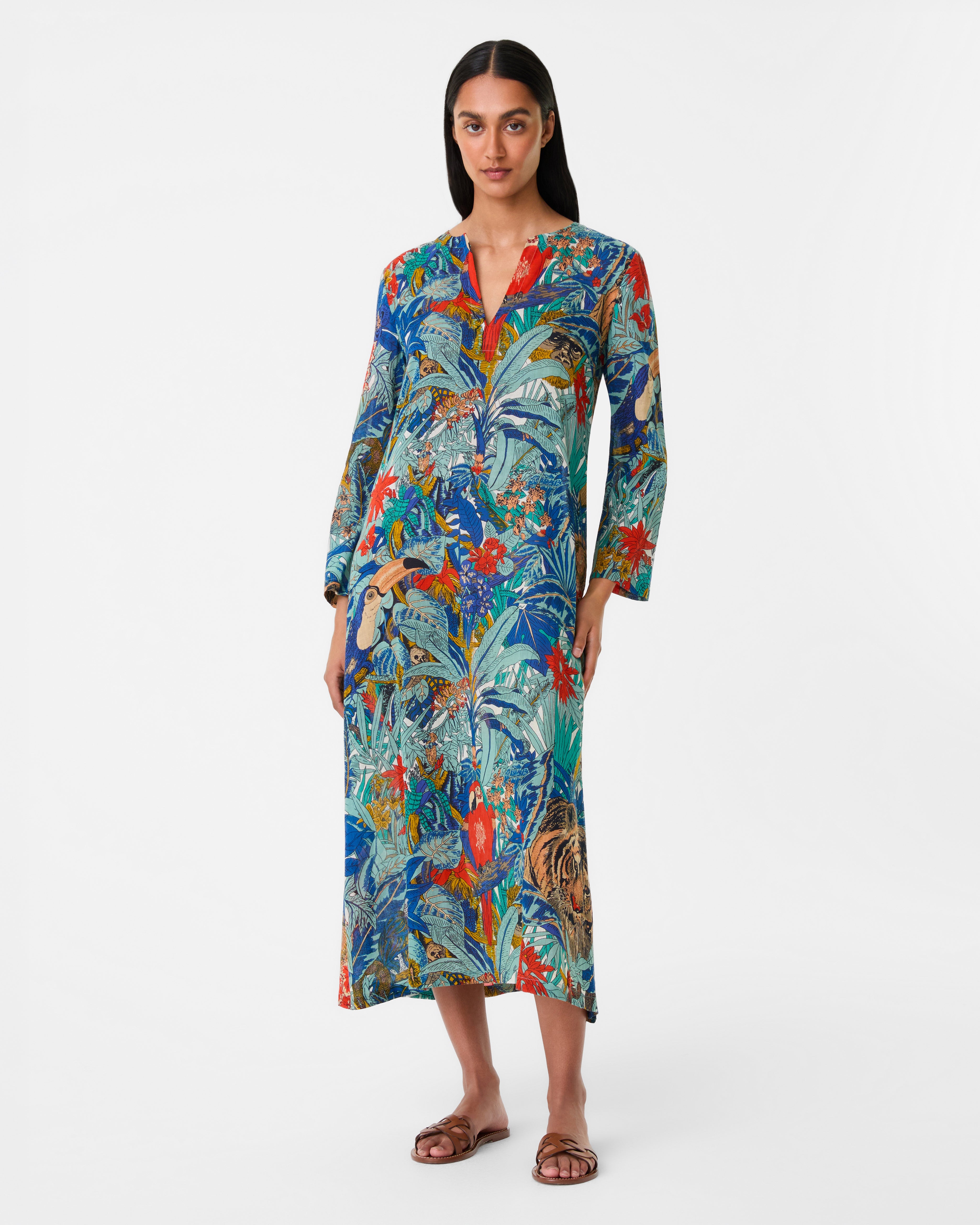 Giada Caftan in Jungle Print