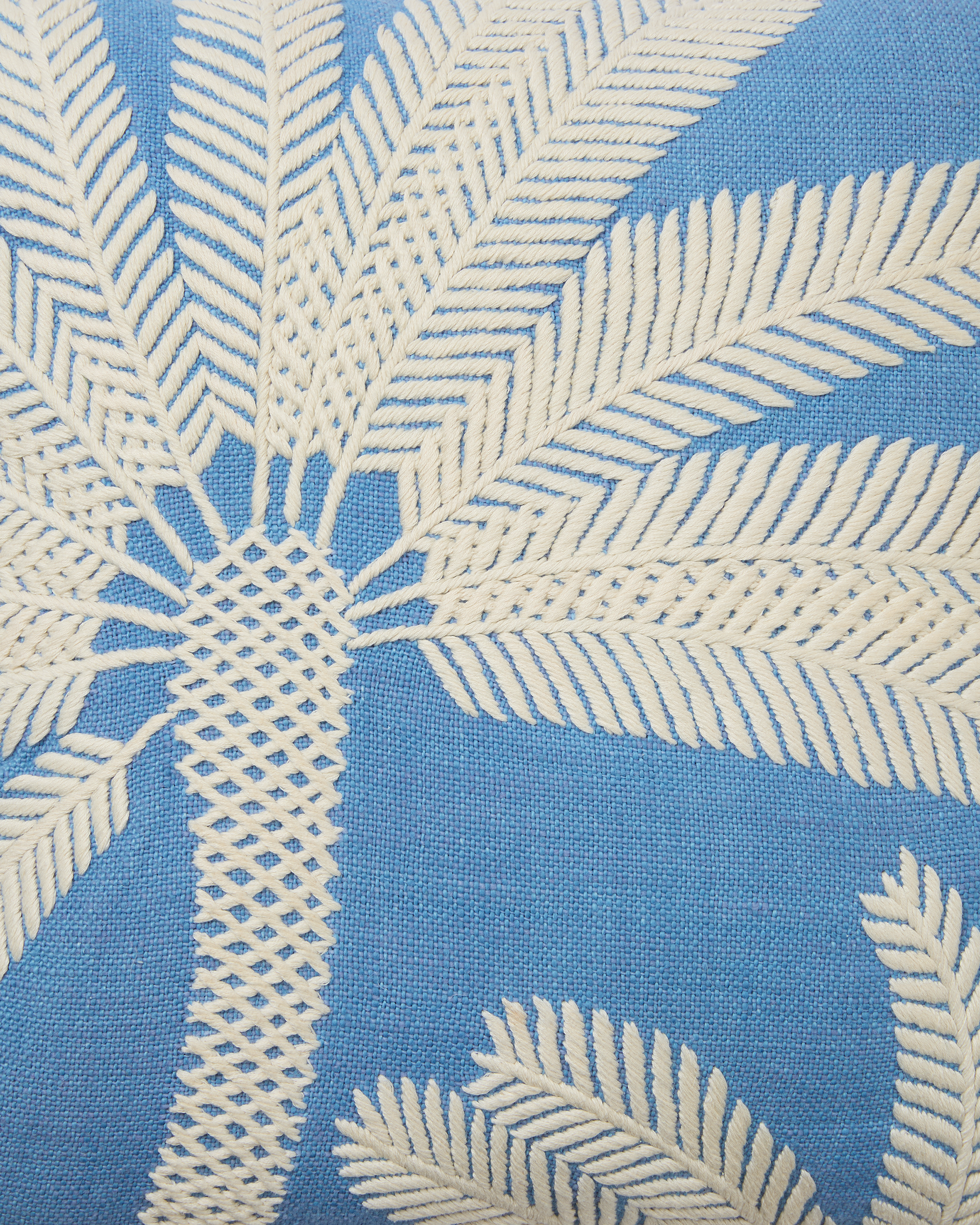 Offset Palm Embroidered Cushion Cover