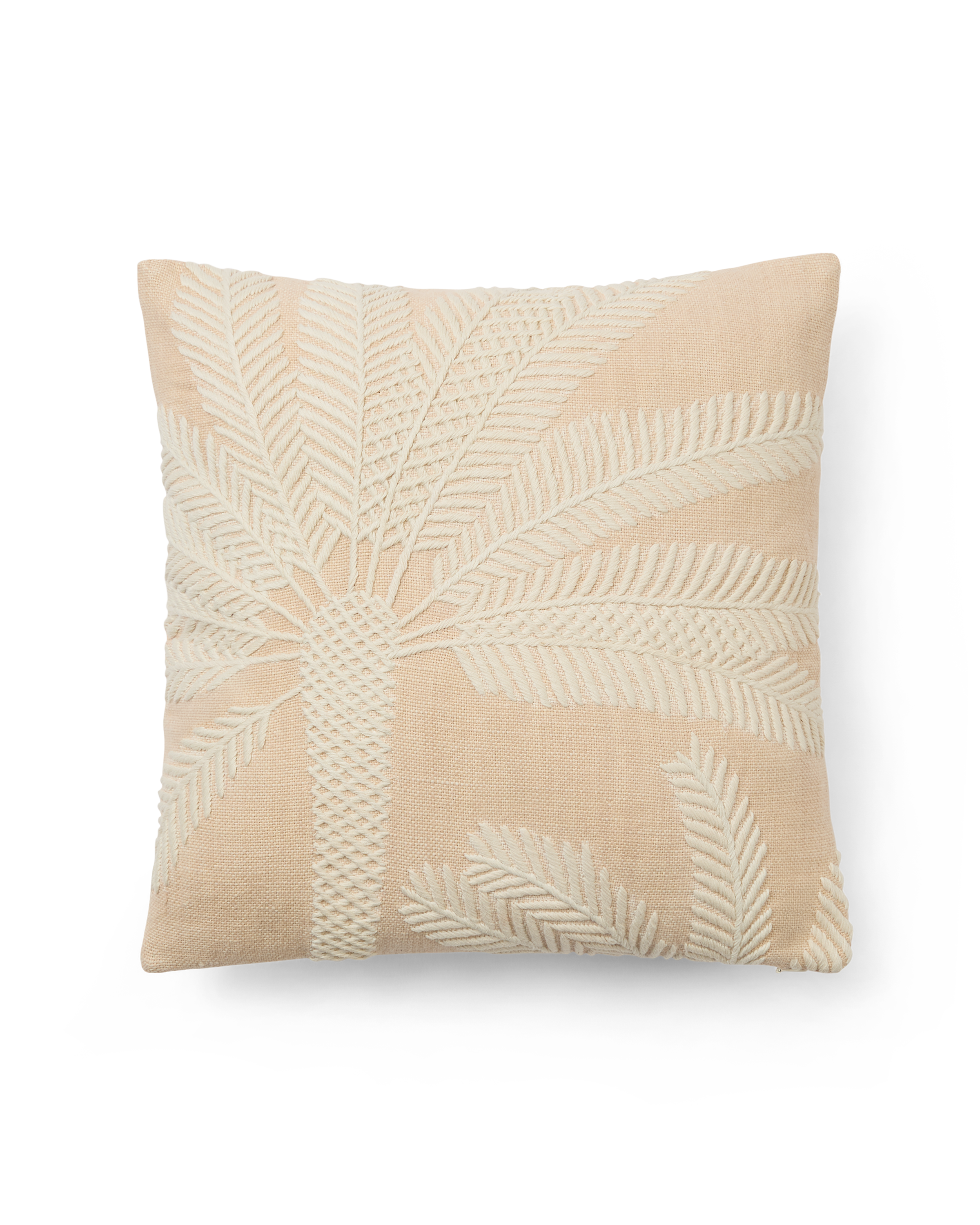 Offset Palm Embroidered Cushion Cover