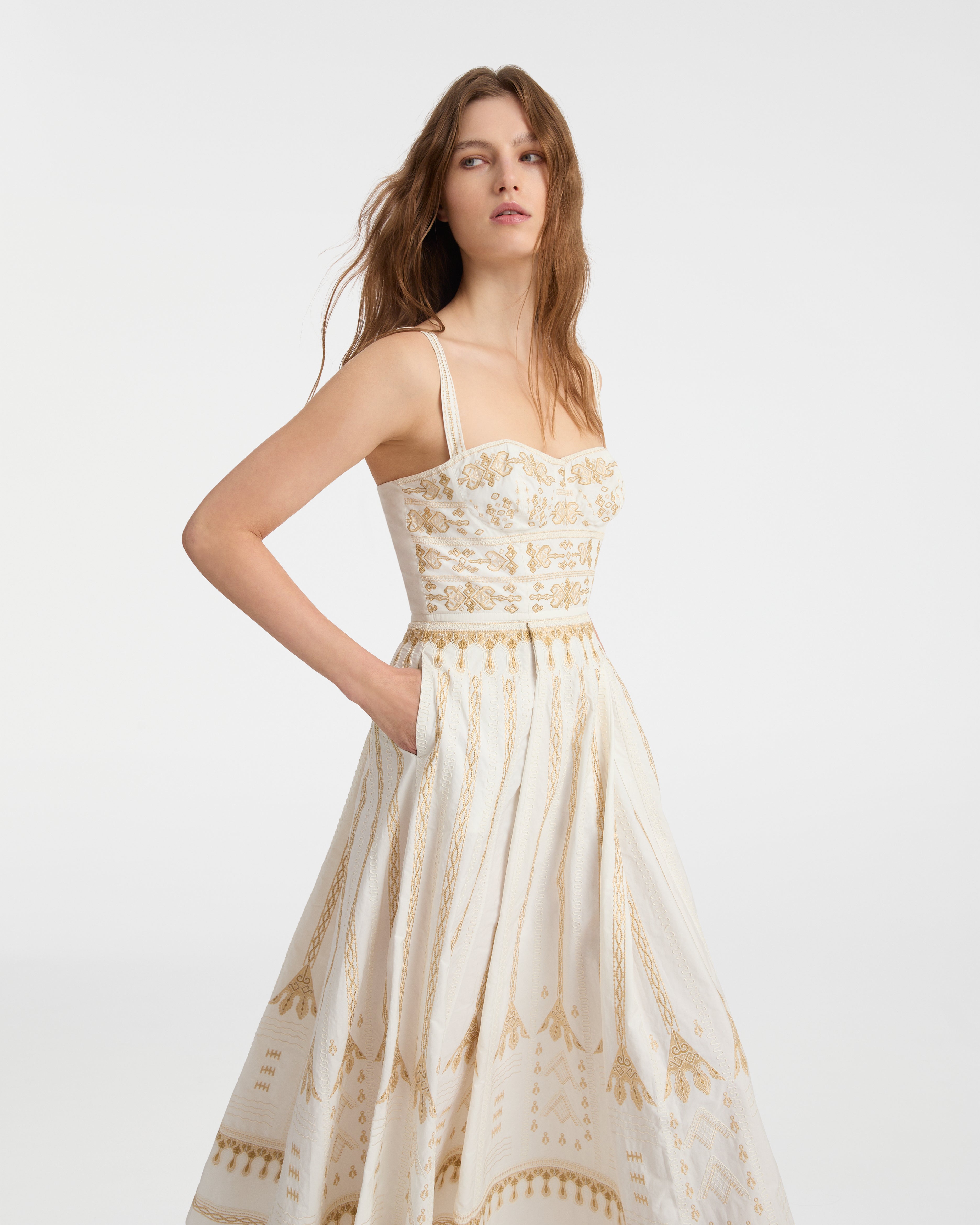 Elida Dress with Calliope Embroidery