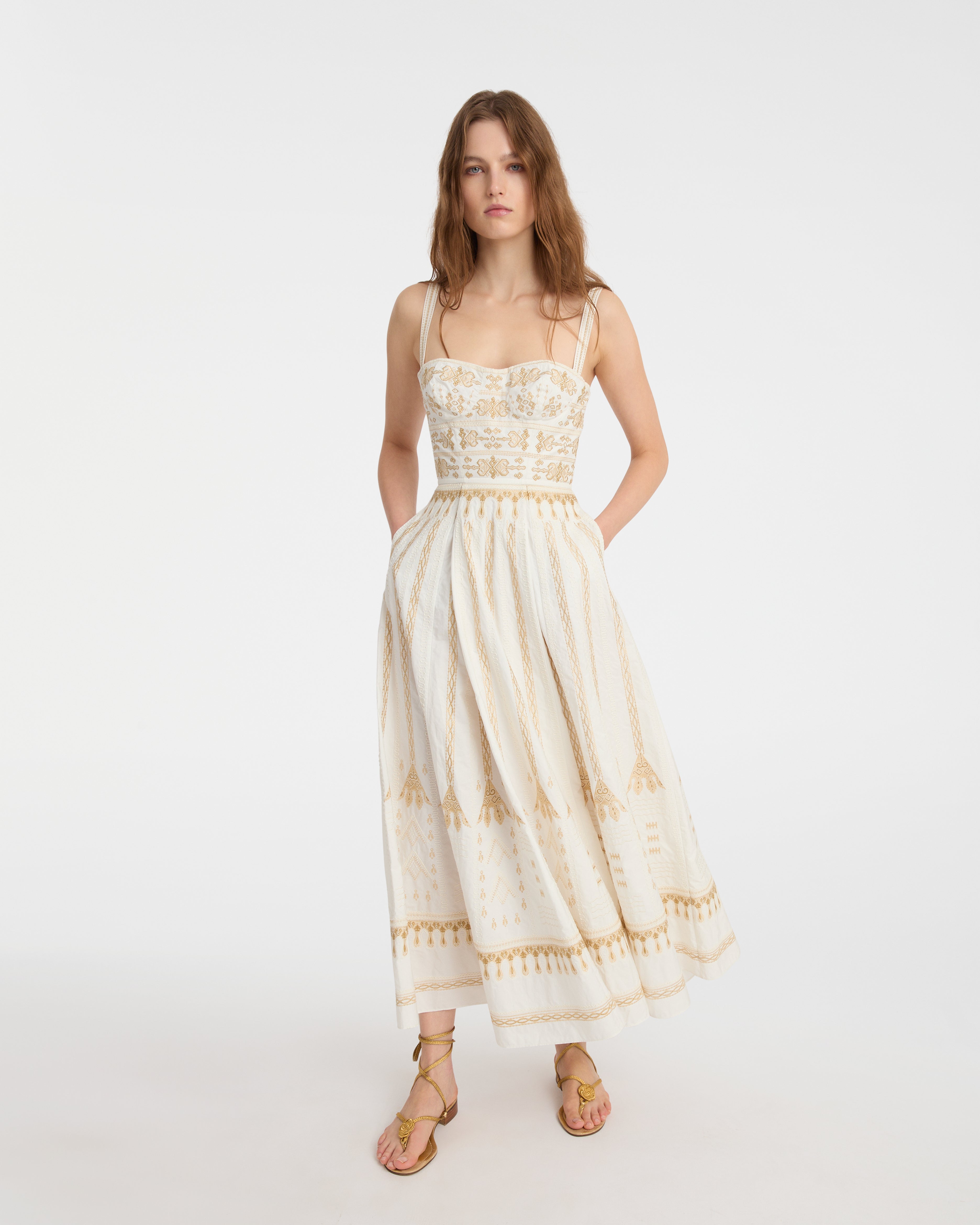 Elida Dress with Calliope Embroidery