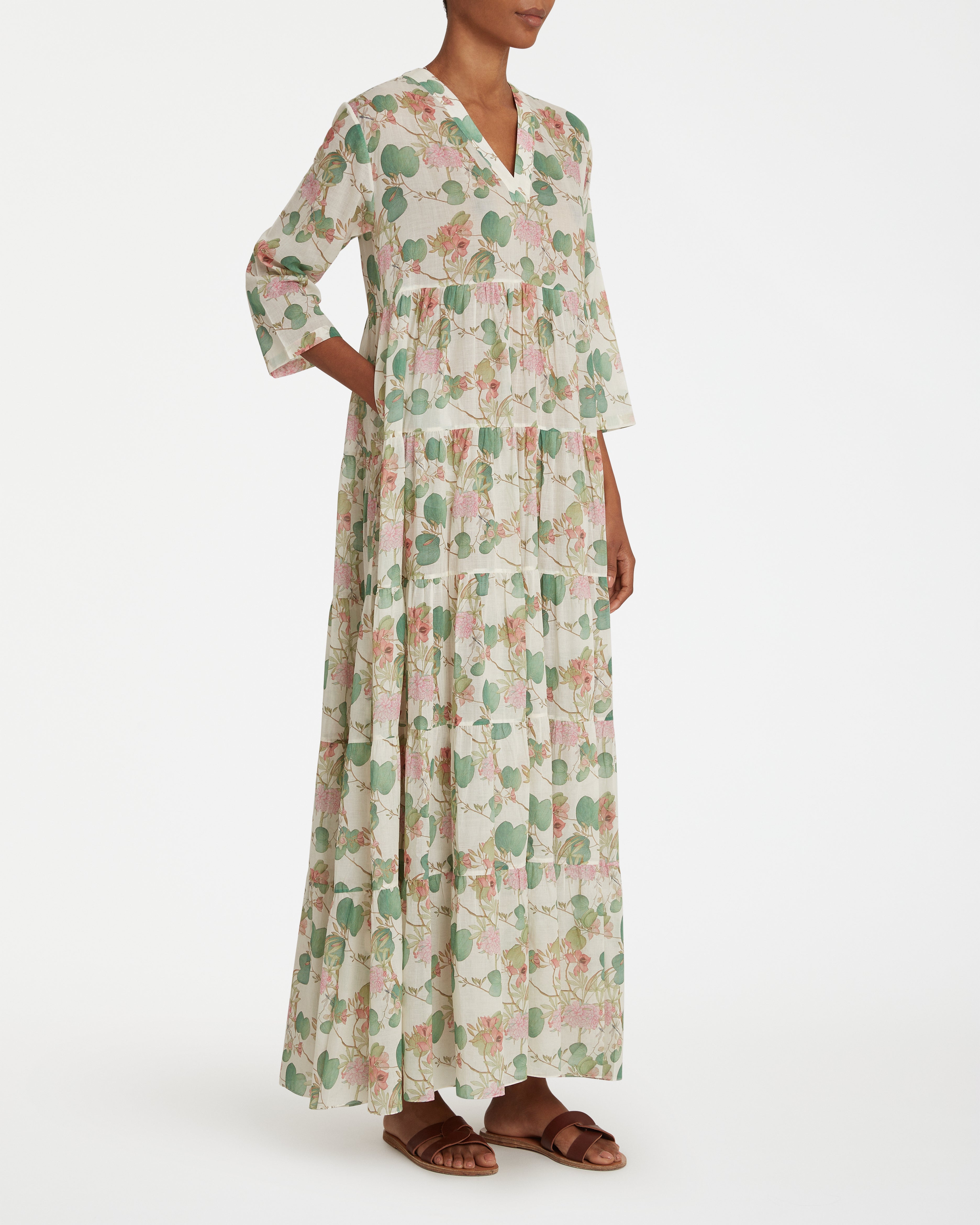 Alba Caftan in Dragonfly Print