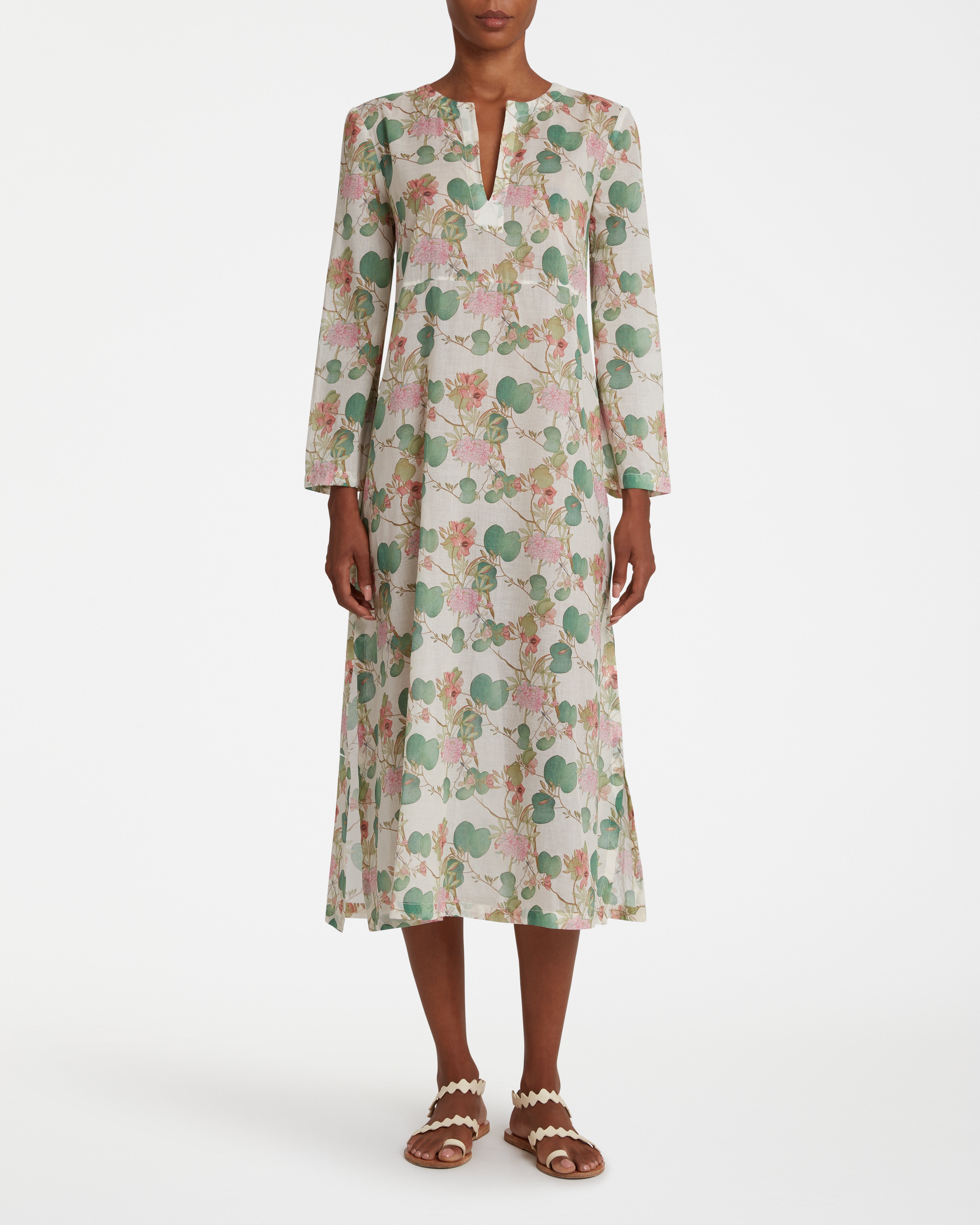 Giada Caftan in Dragonfly Print