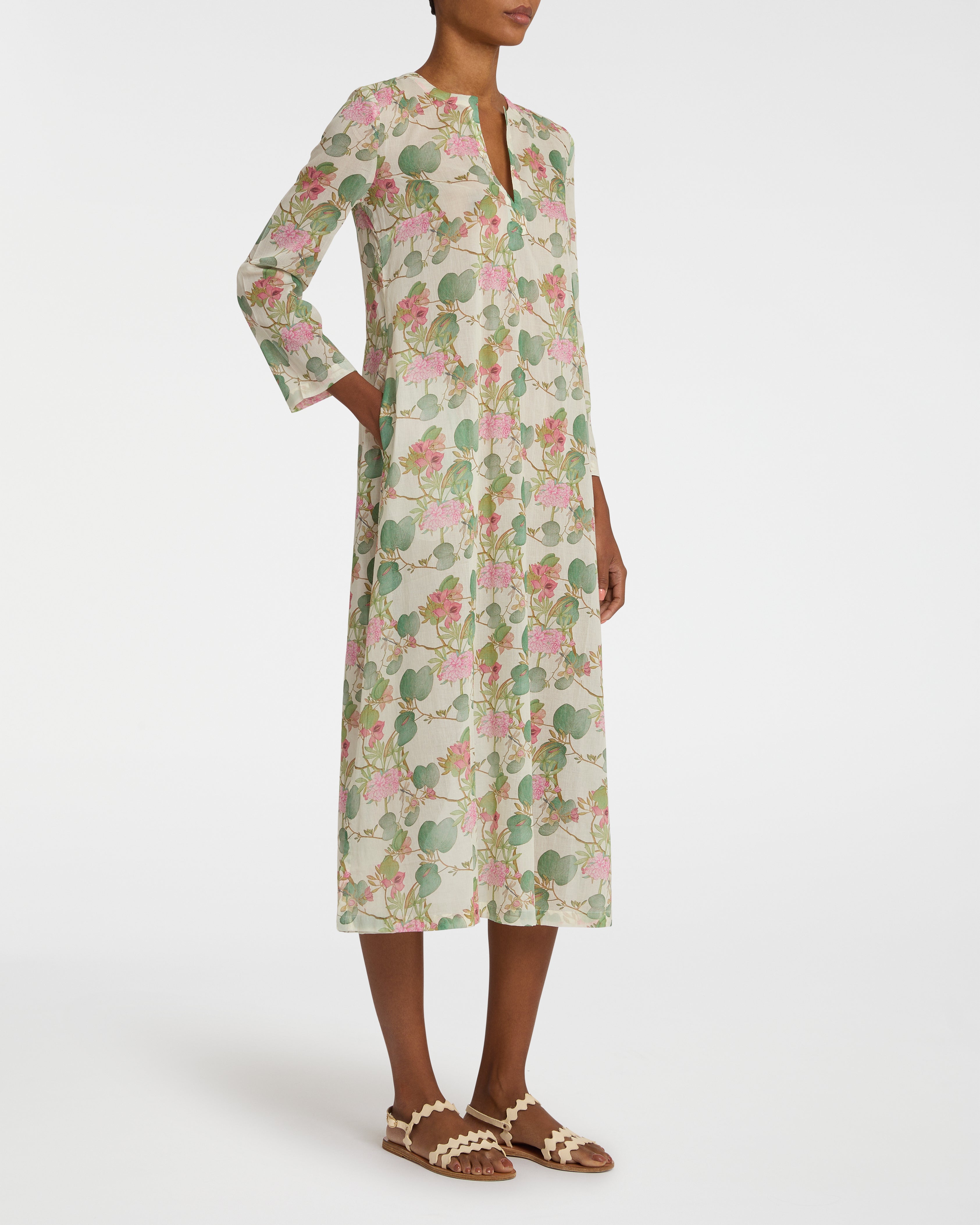 Giada Caftan in Dragonfly Print