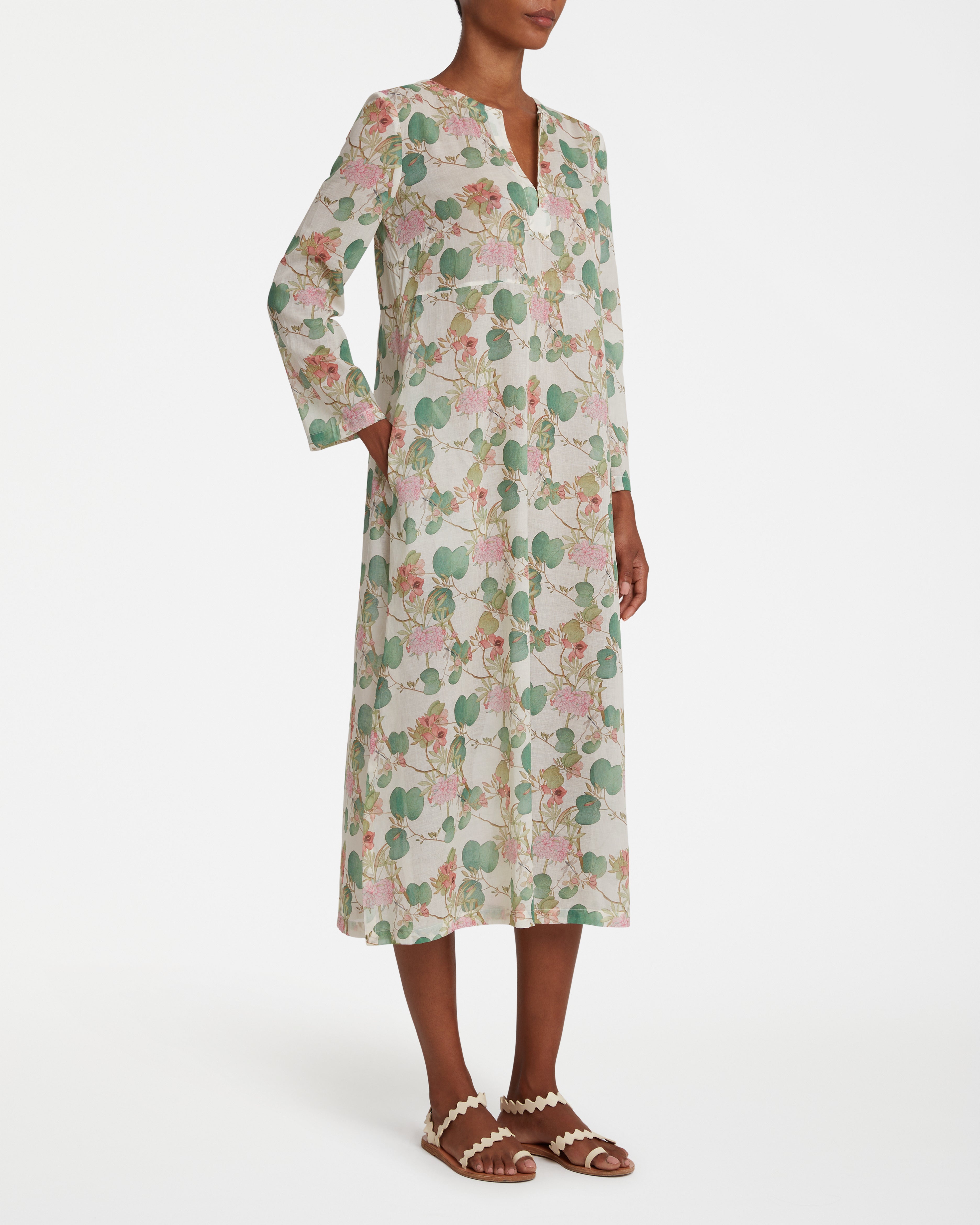 Giada Caftan in Dragonfly Print