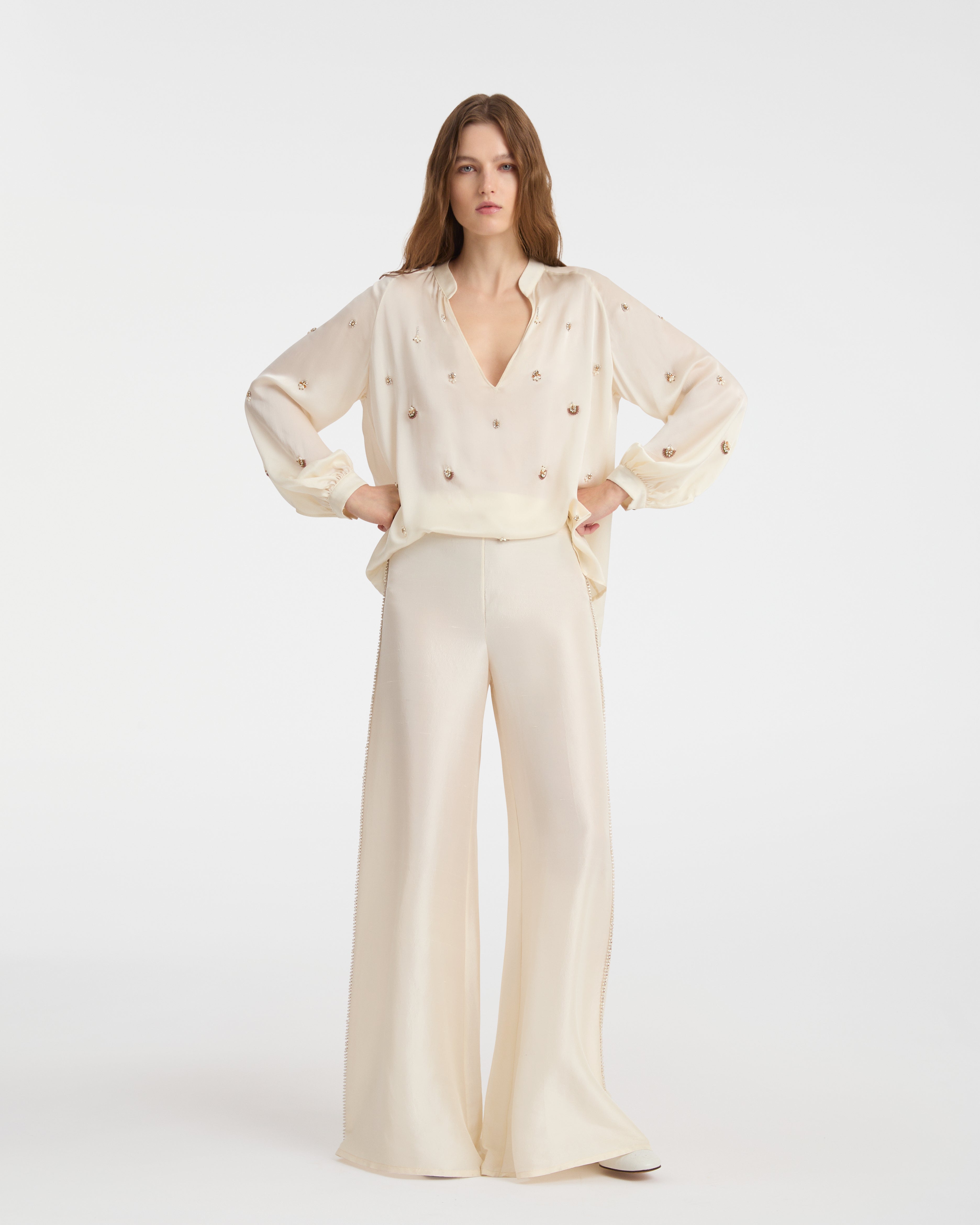 Blair Trousers in Dupion Silk