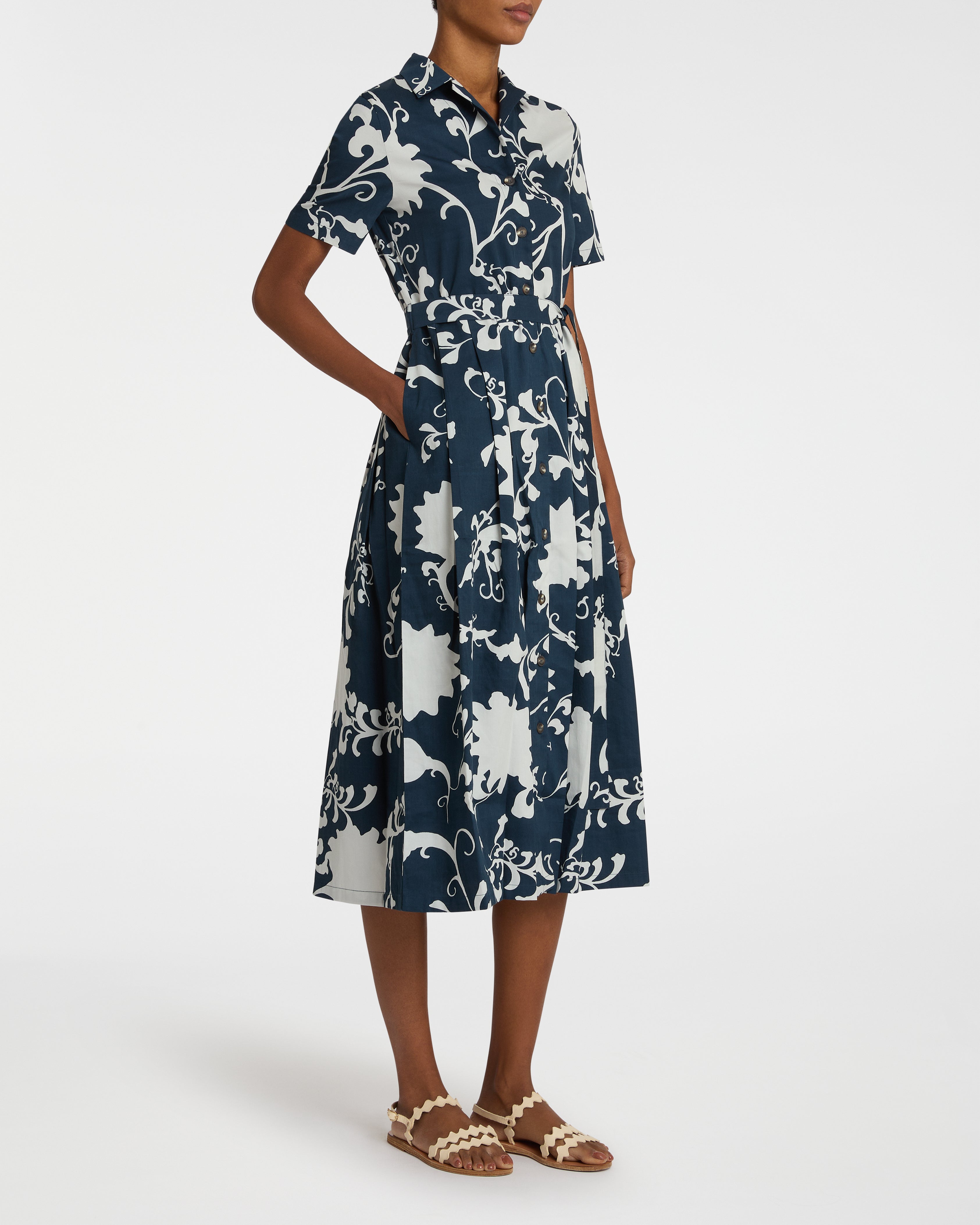 Claudia Dress in Flower Screen Print