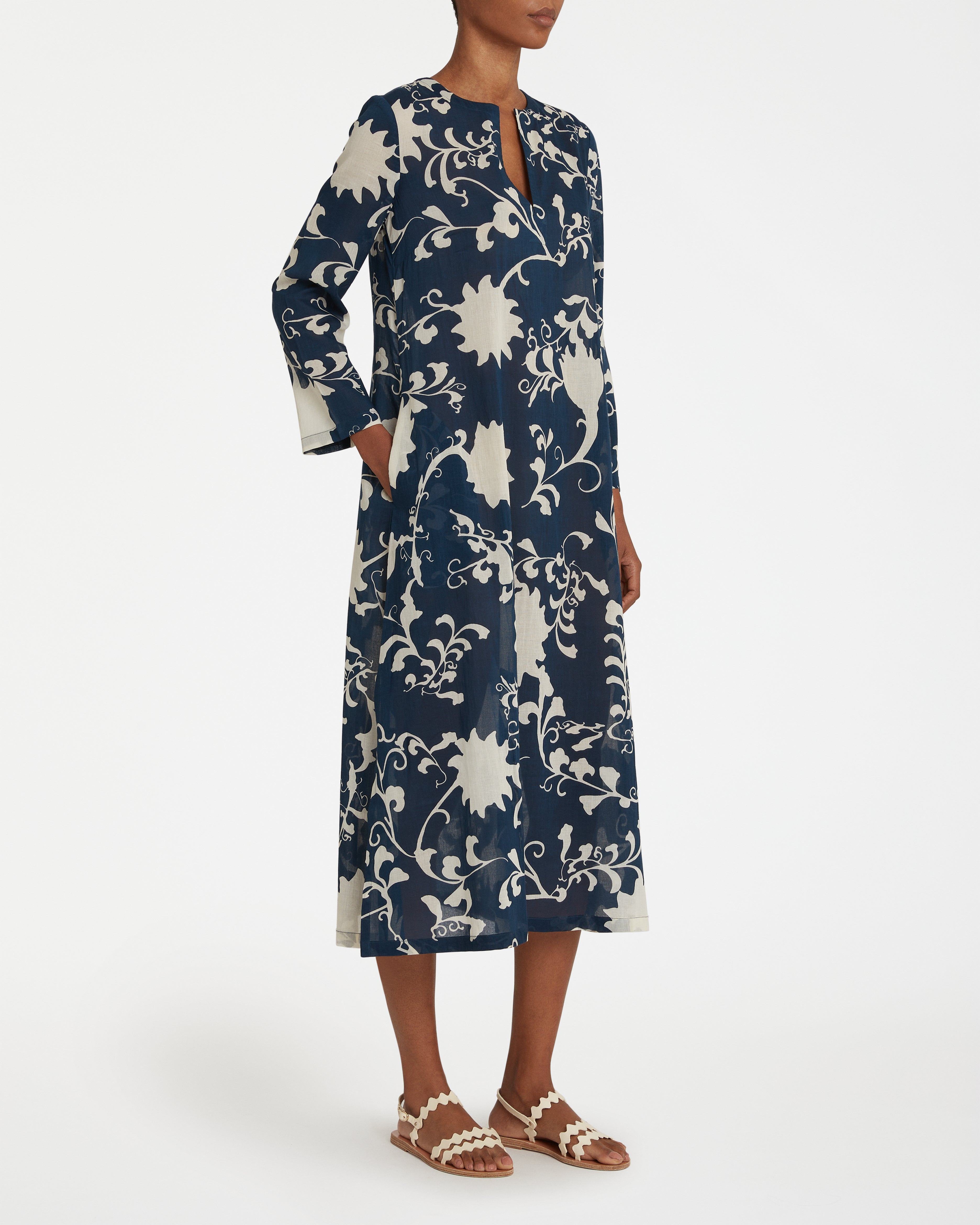 Giada Caftan in Flower Screen Print