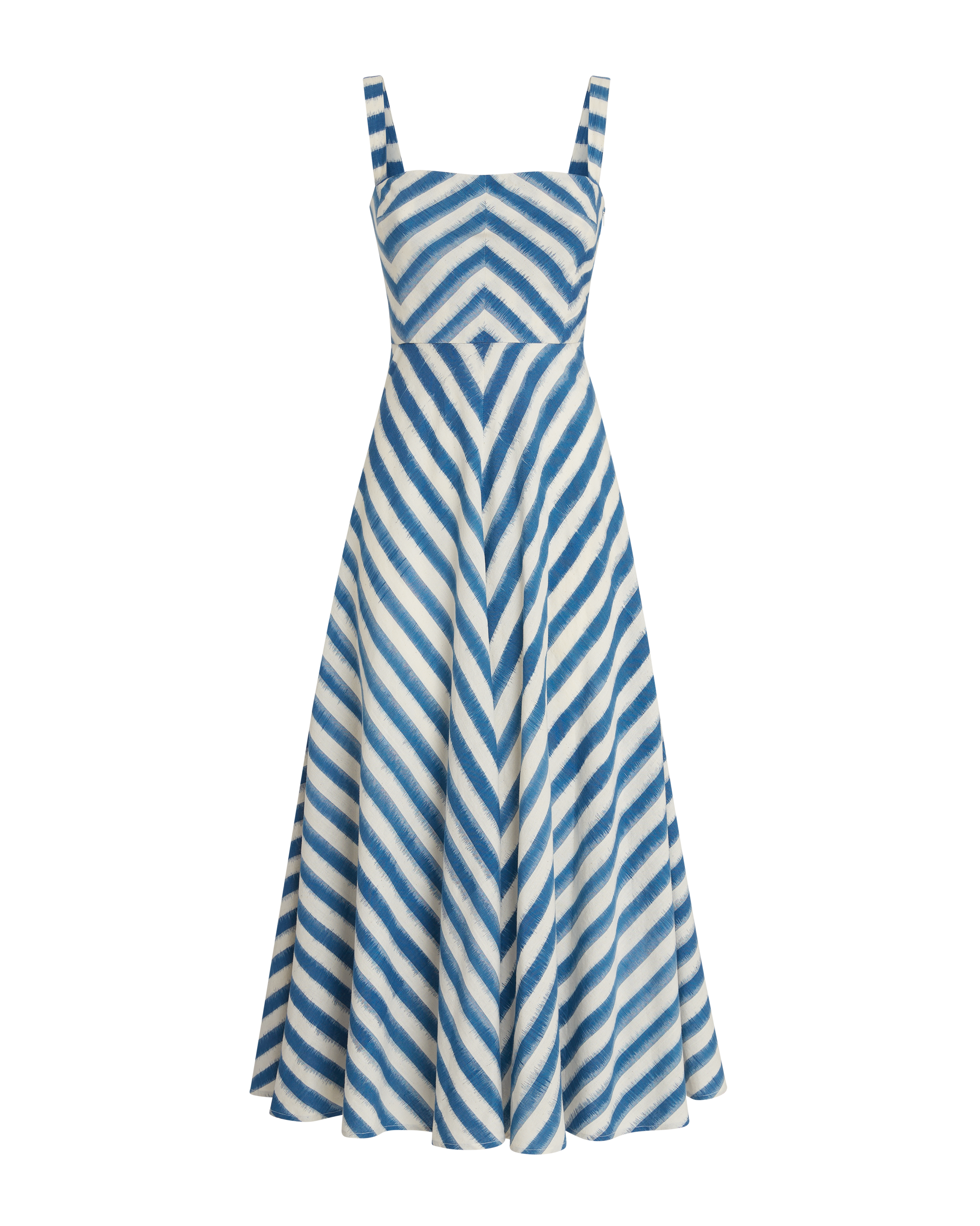 Margherita Dress in Ikat Stripes Print