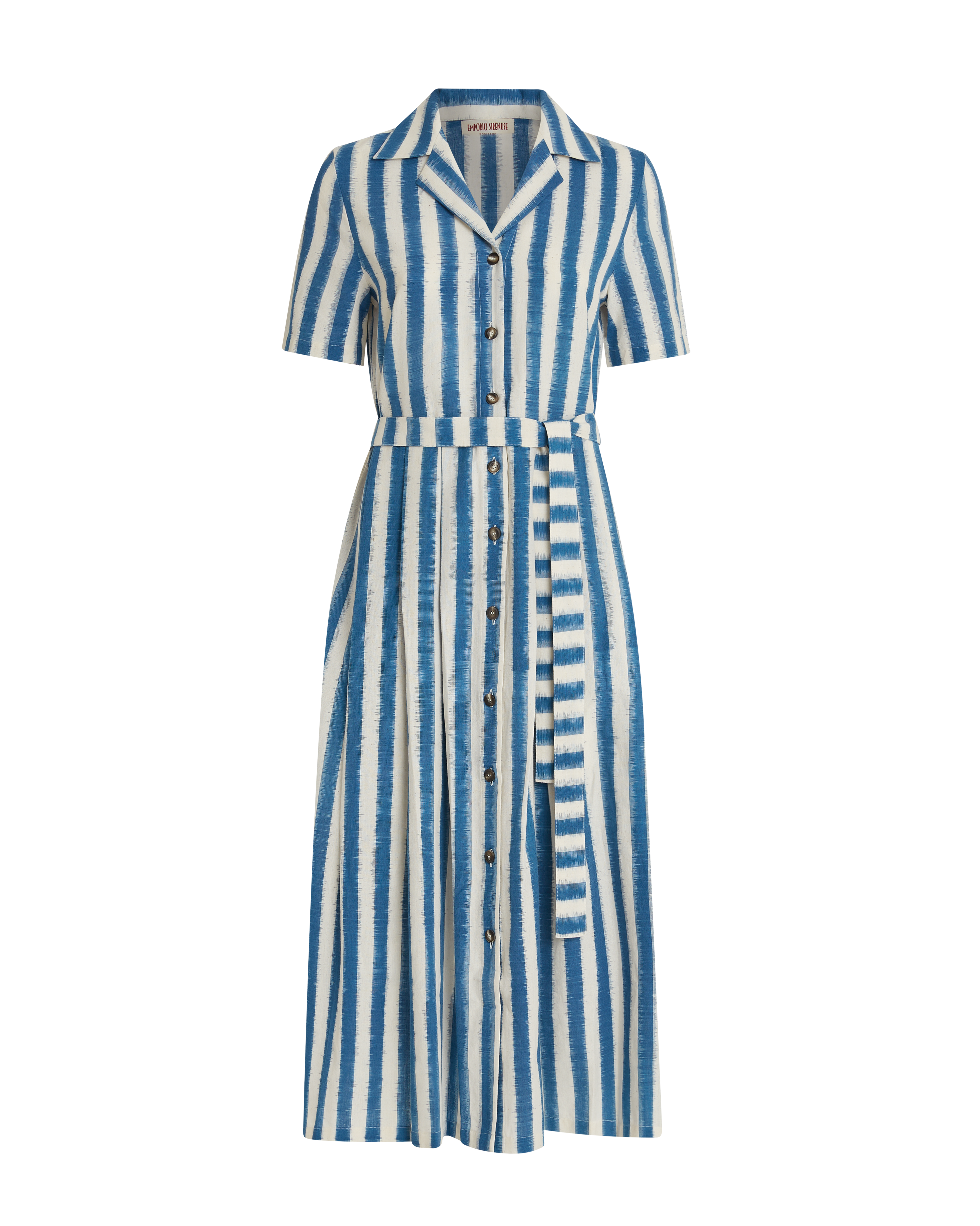 Claudia Dress in Ikat Stripes Print