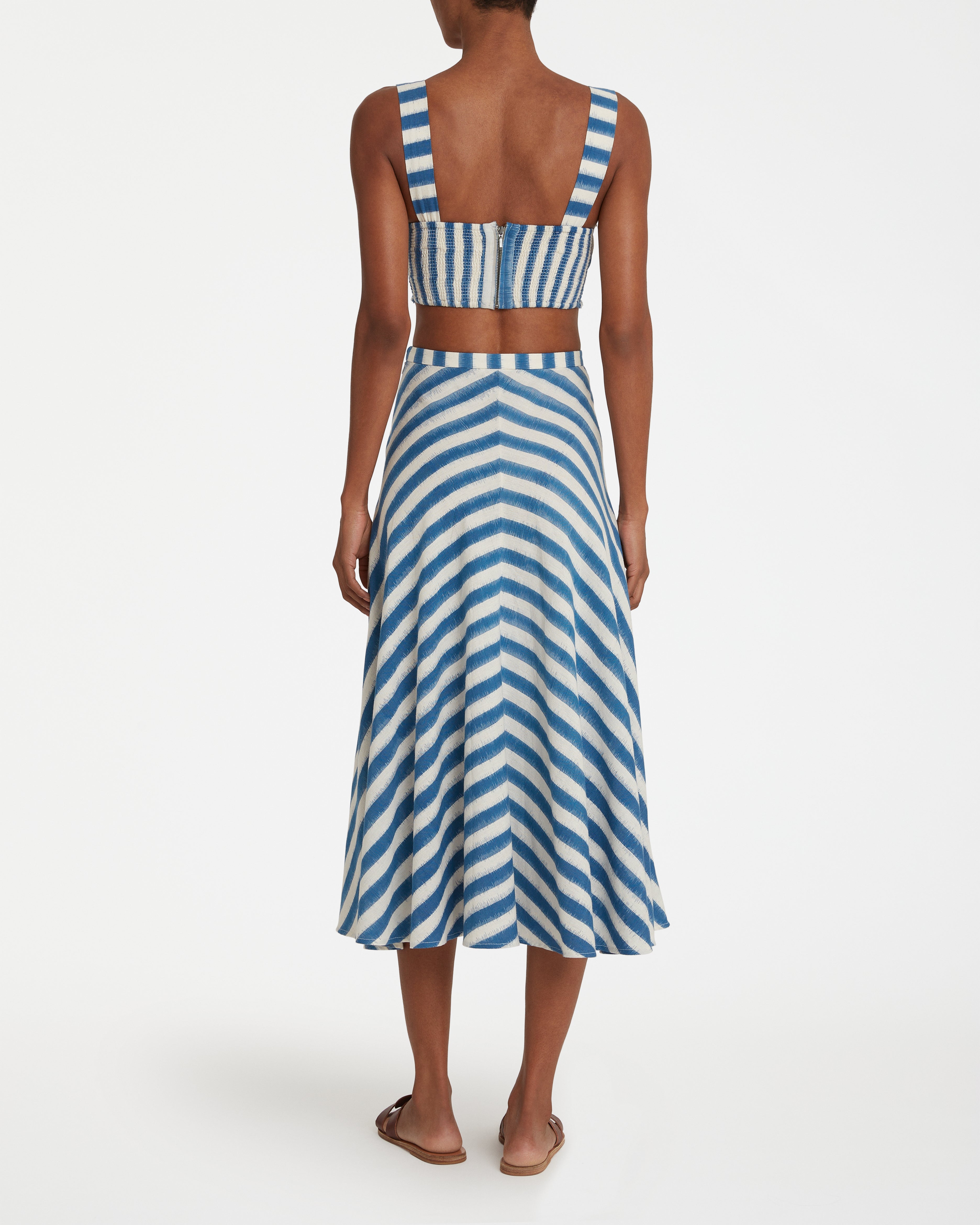 Marta Skirt in Ikat Stripes Print