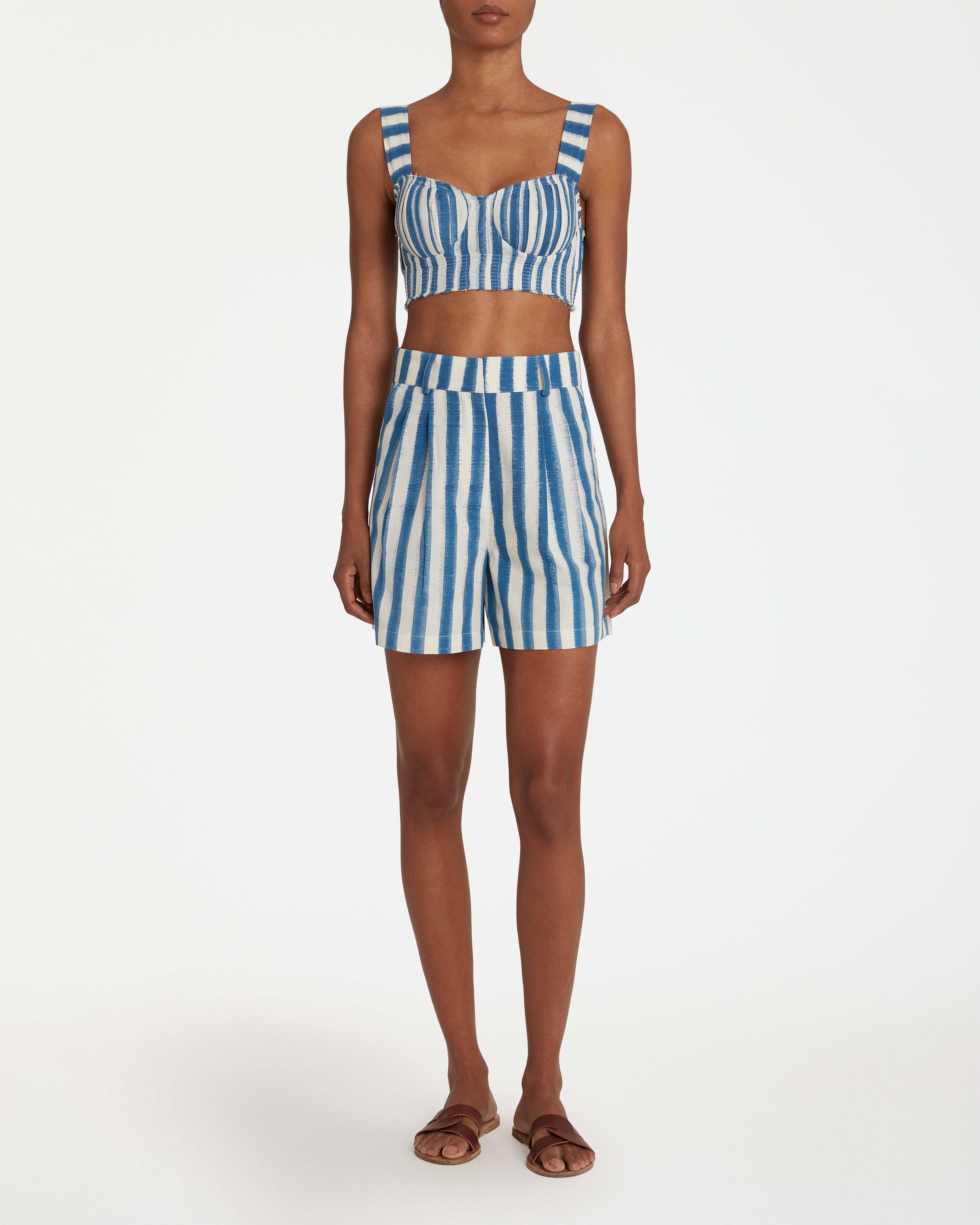 Beatrice Shorts in Ikat Stripes Print