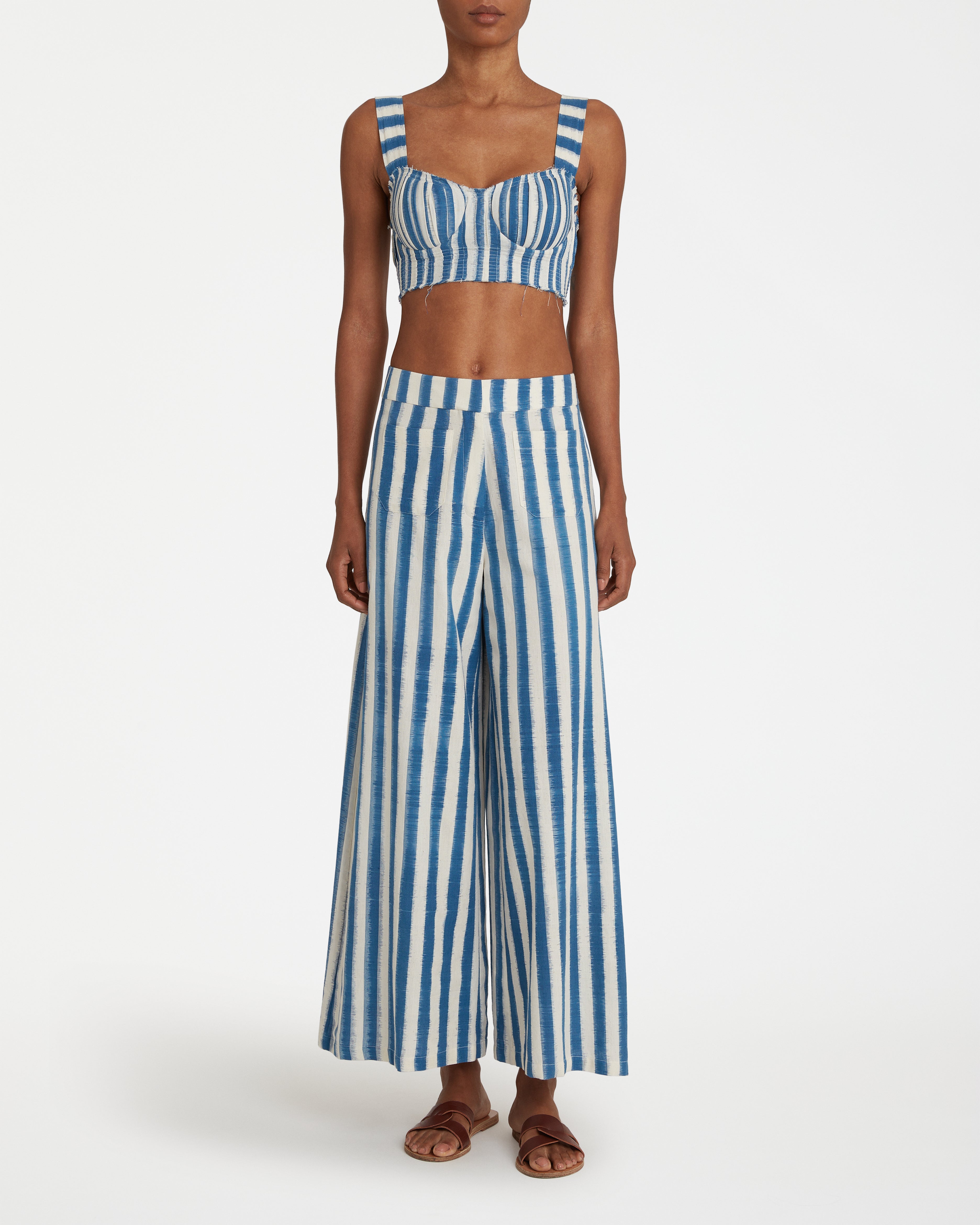 Adele Trousers in Ikat Stripes Print