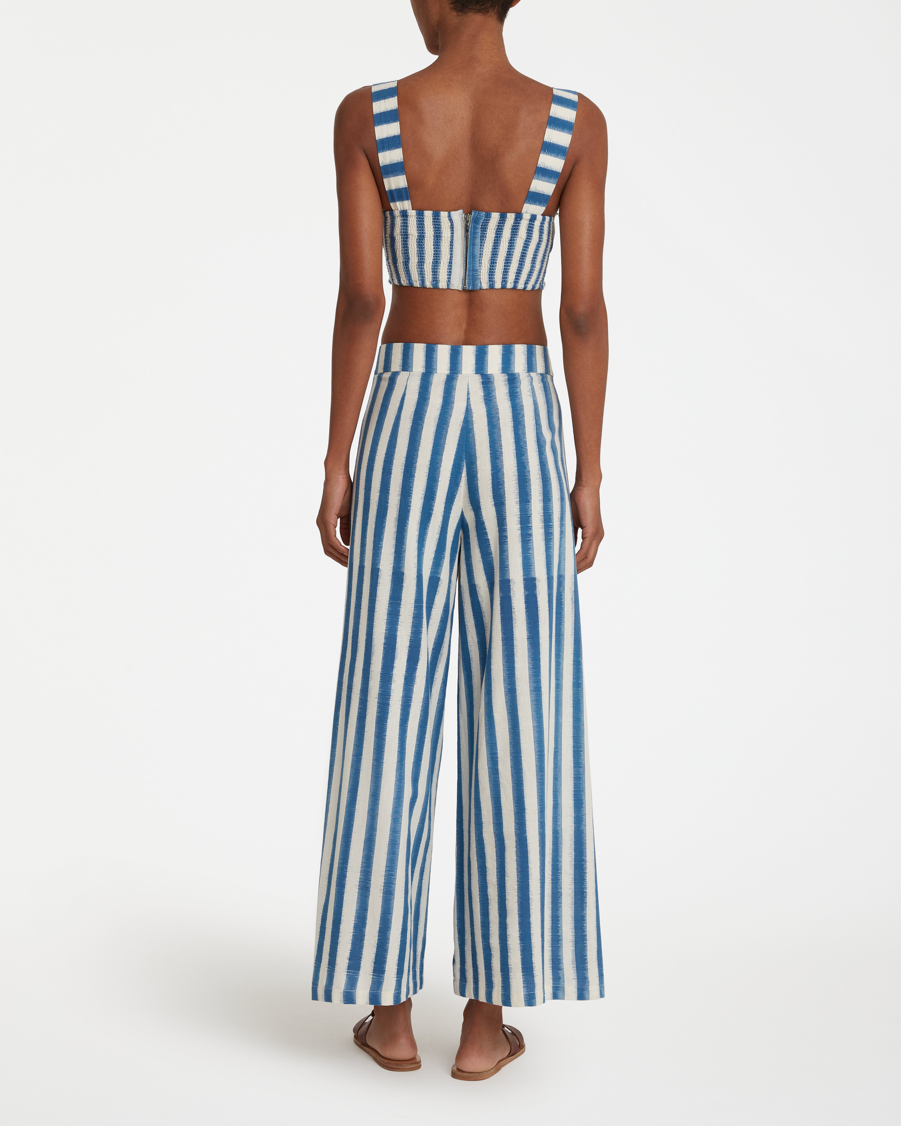 Adele Trousers in Ikat Stripes Print